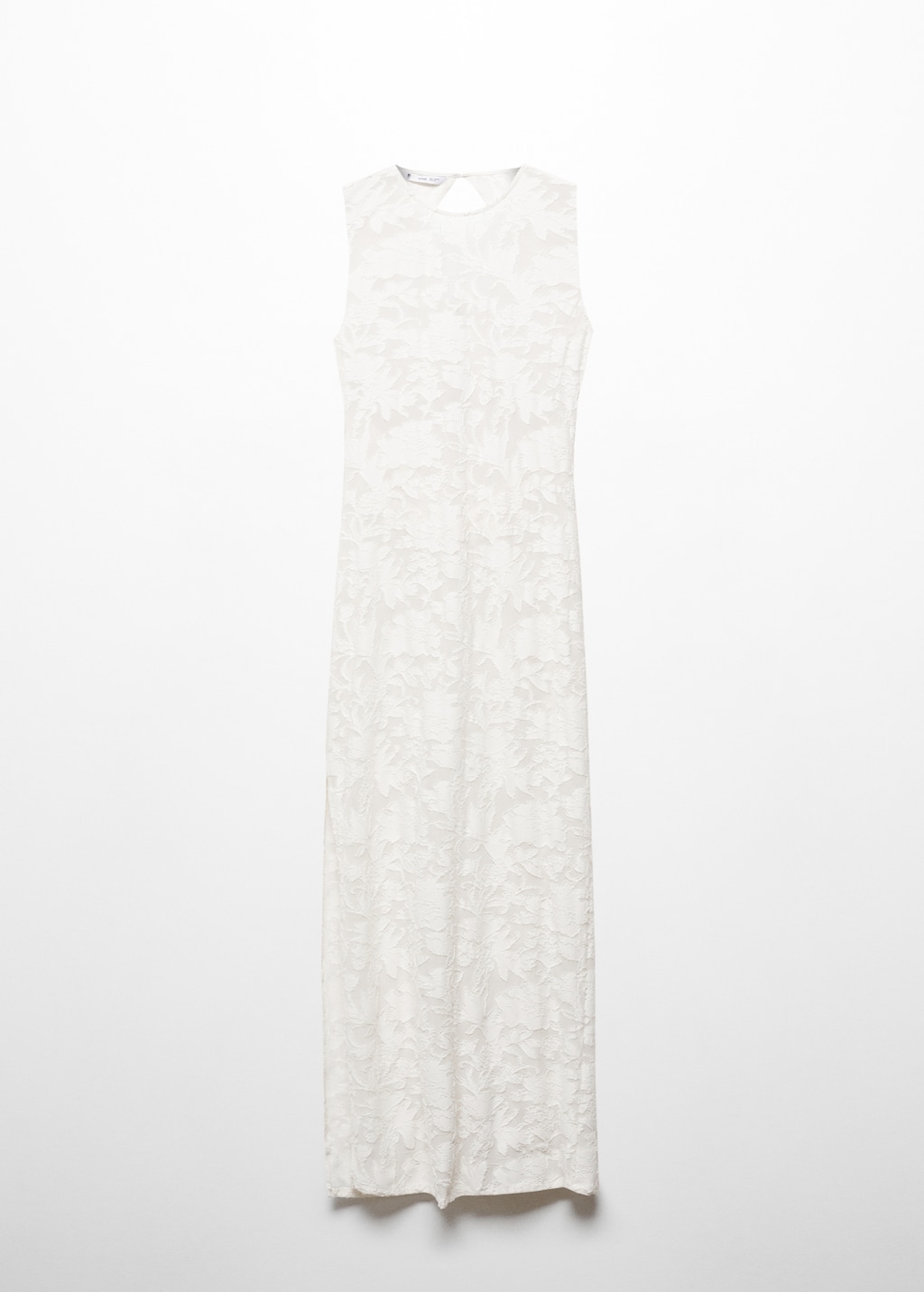 Lace Trimmed Jacquard Dress