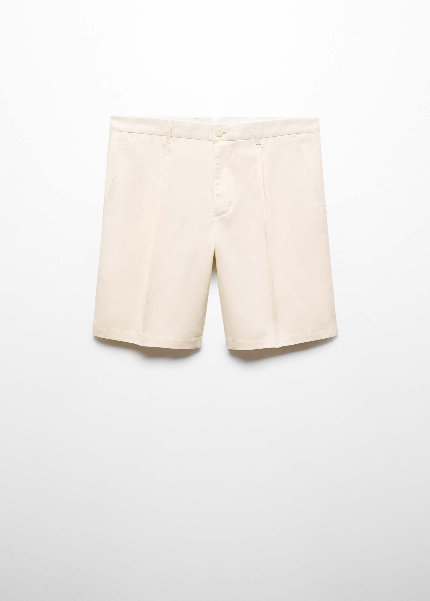Linen-blend bermuda shorts with pleats - Article without model
