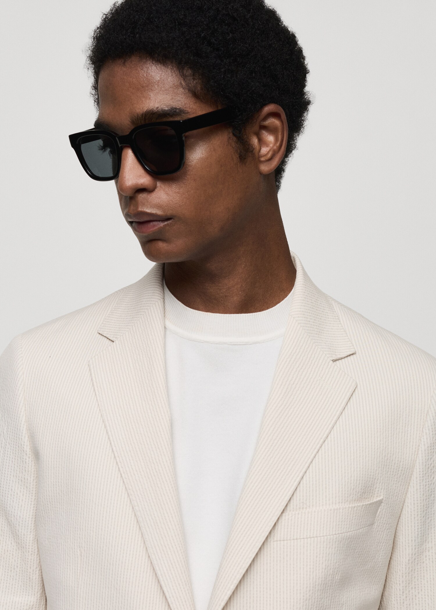 Σακάκι κοστουμιού slim fit βαμβάκι seersucker ριγέ - Λεπτομέρεια του προϊόντος 1