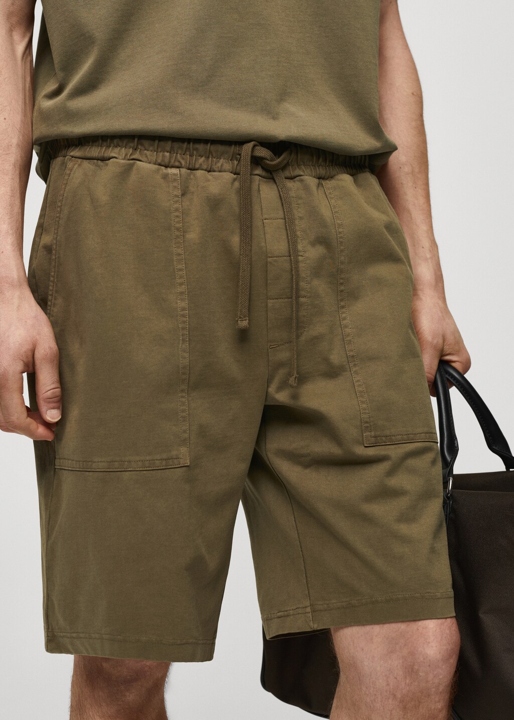 【INCHANT ME】One Pin Tuck Cotton Bermuda Pants Tall Pin Tuck Detail Relaxed Shorts In Light Blue | boohoo