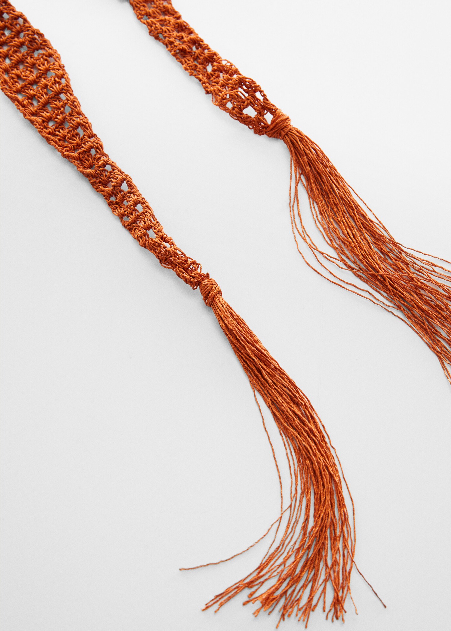 Fular crochet flecos - Plano medio