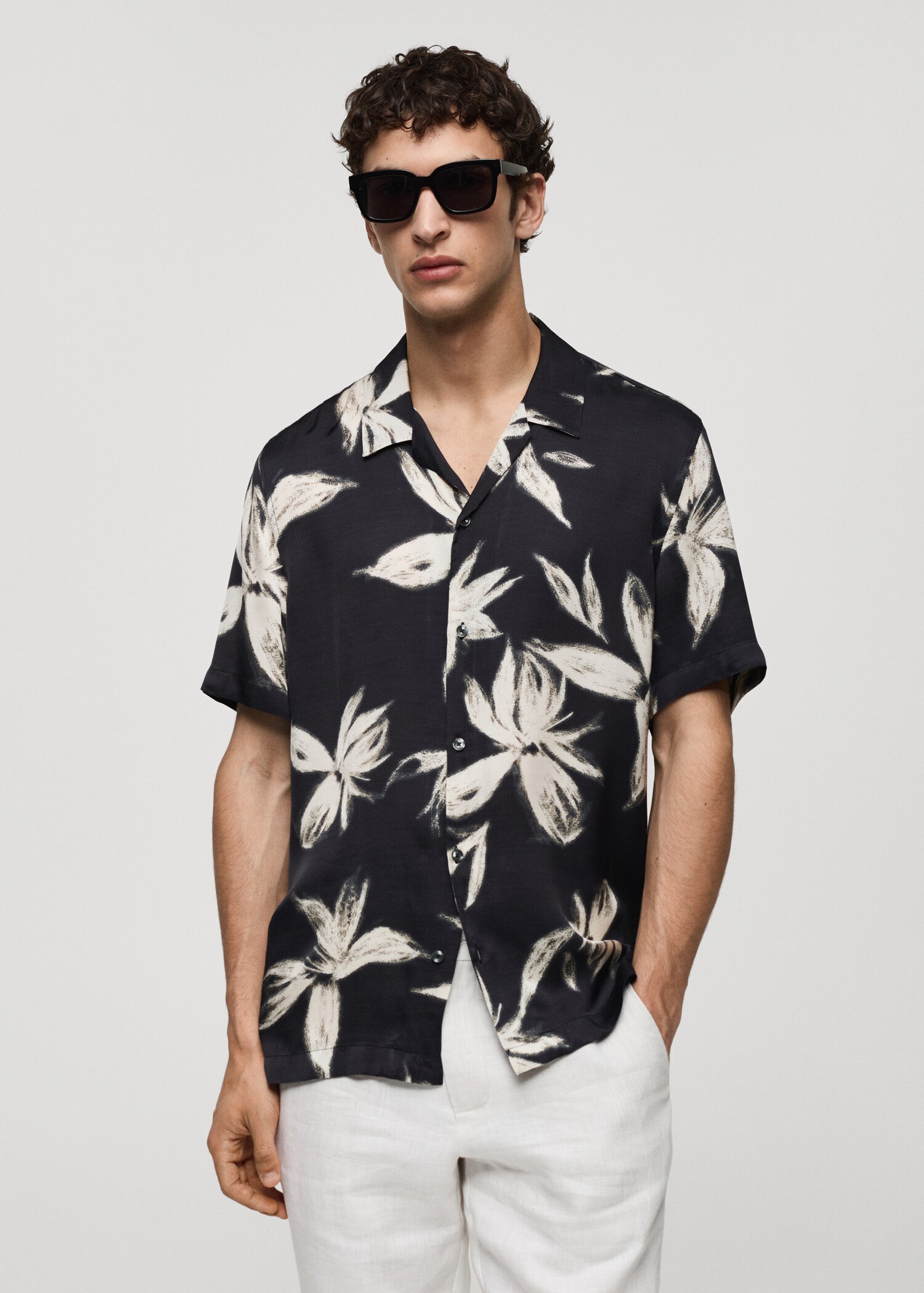 Camicia Hawaiana Uomo Floreale Classica - Maniche Corte, Slim Fit, Stampa Ananas - Taglie Da S A XXXL