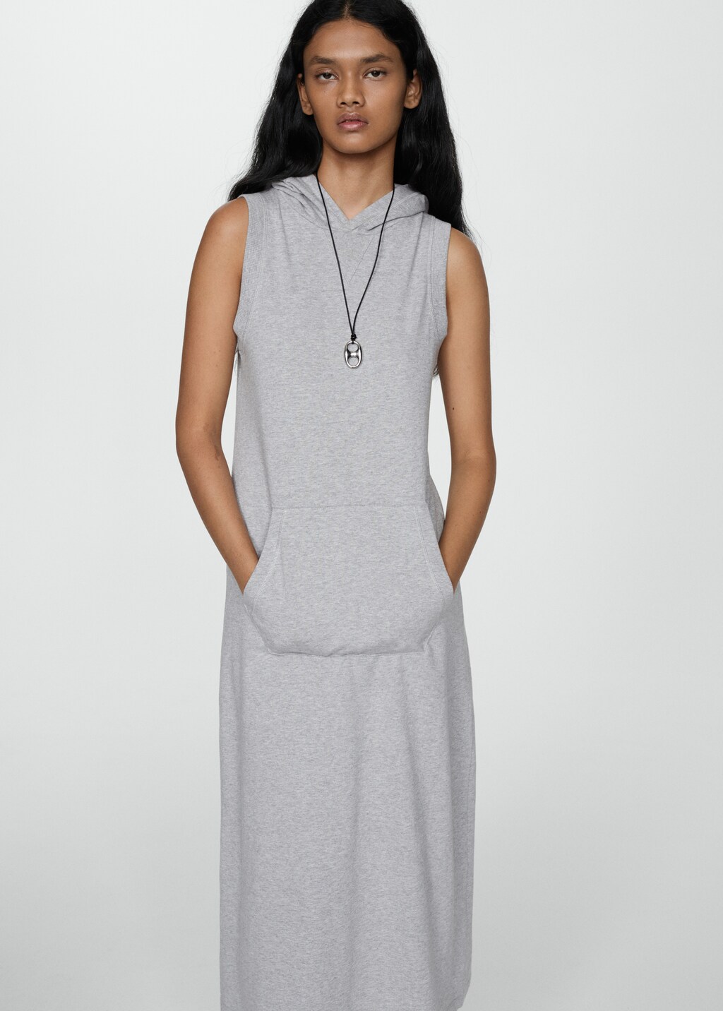Hooded maxi-pocket dress - Women | MANGO OUTLET USA