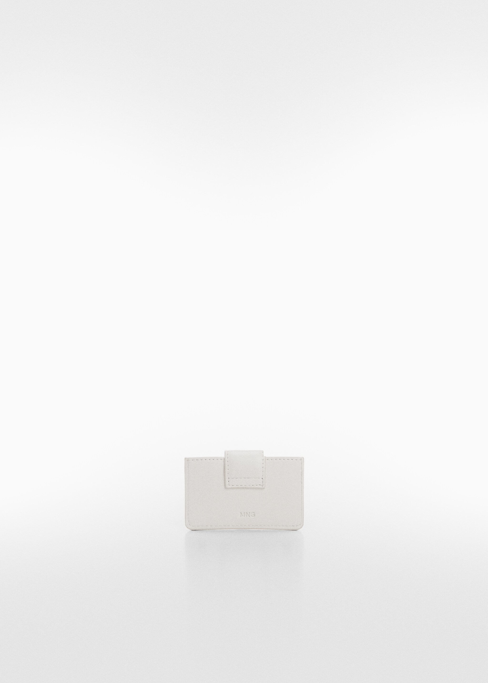 Card holder with flap and logo - Details of the article 1, White. Ref: 67057920-00.