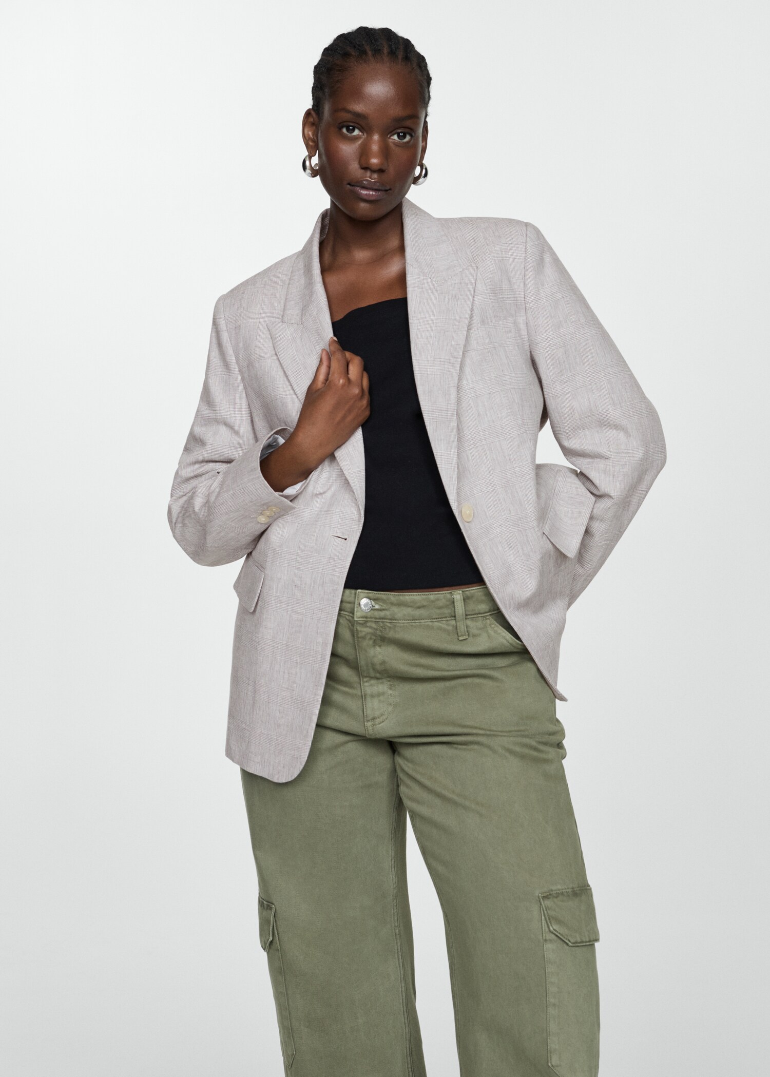 Houndstooth linen jacket - Details of the article 5