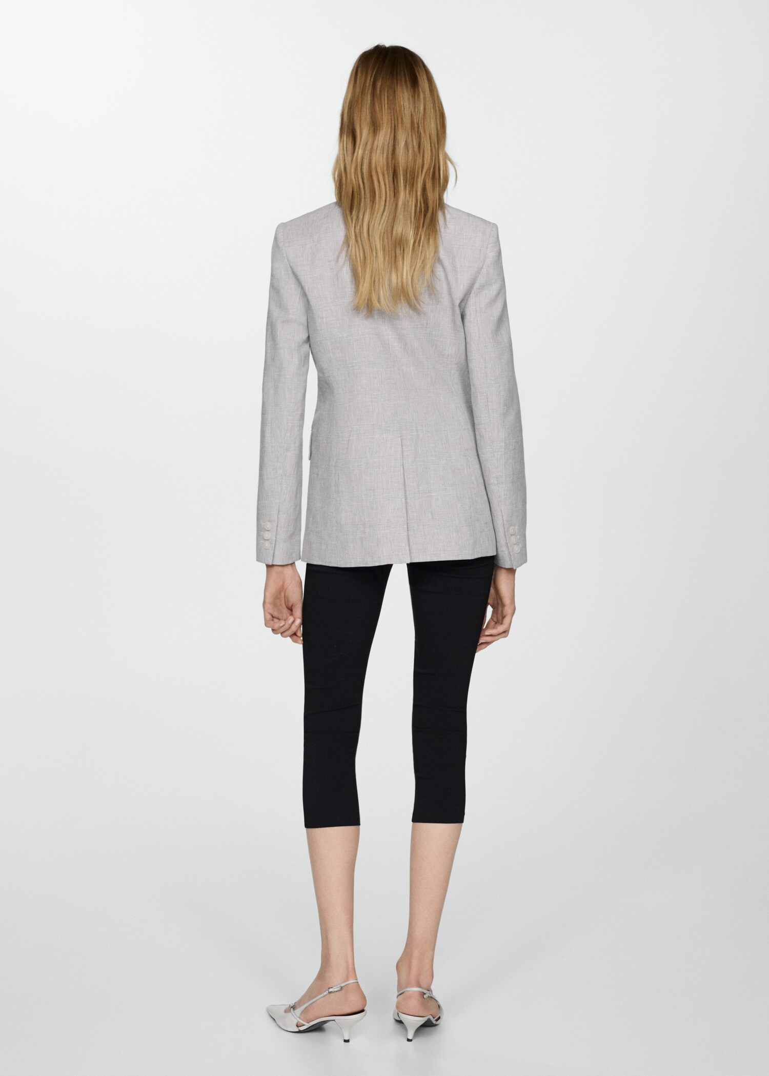 Houndstooth linen jacket - Reverse of the article