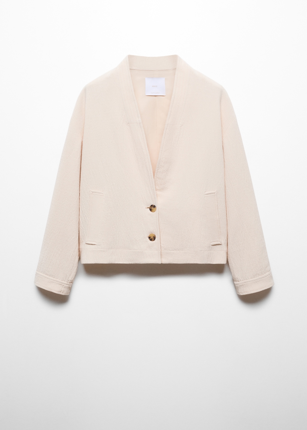 V-neck cotton jacket - Women | MANGO OUTLET USA