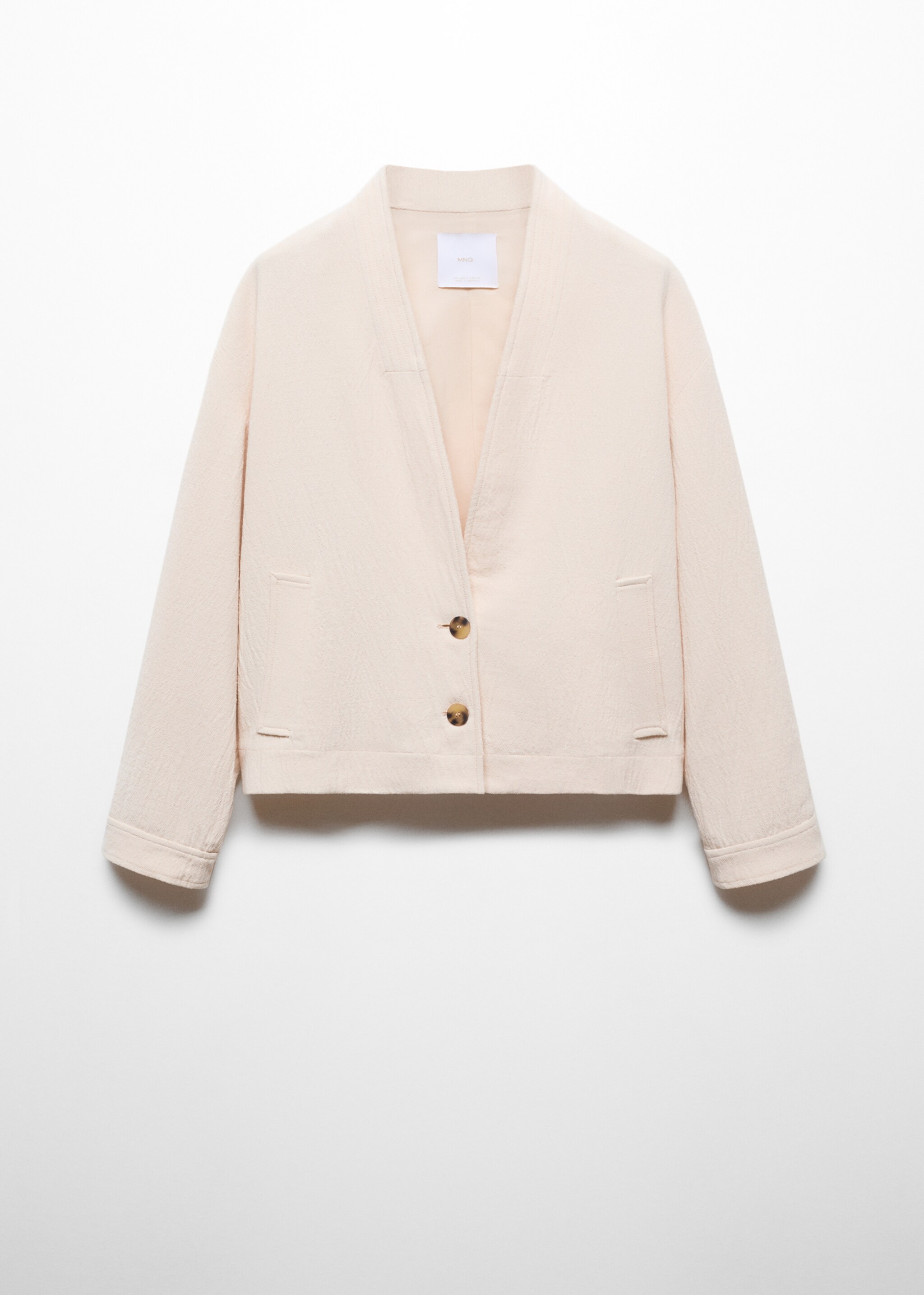 Chaqueta algodón cuello pico - Artículo sin modelo