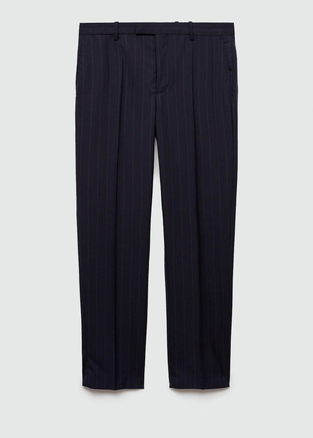 Pinstripe virgin wool suit pants - Men | MANGO OUTLET USA
