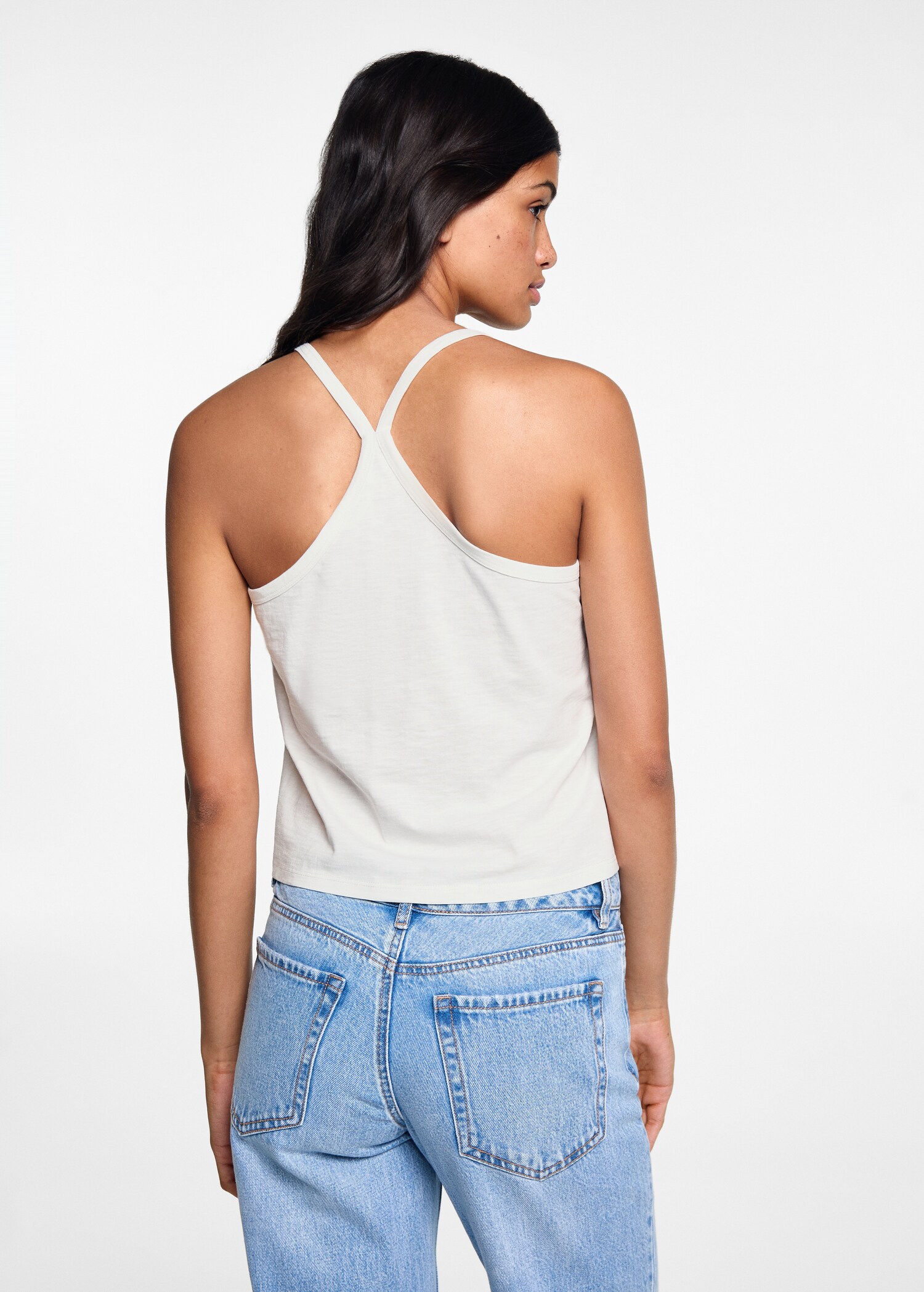 Strap cotton T-shirt - Reverse of the article