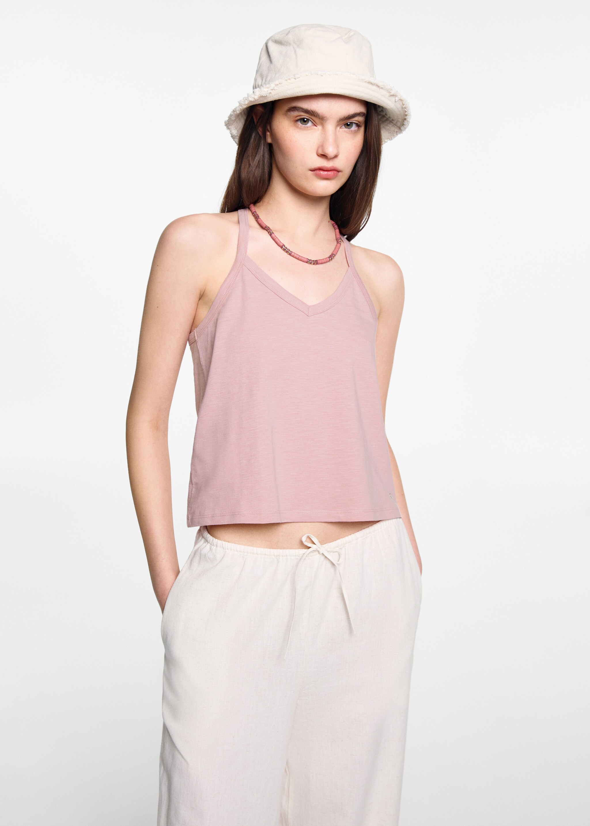 Strap cotton T-shirt - Medium plane