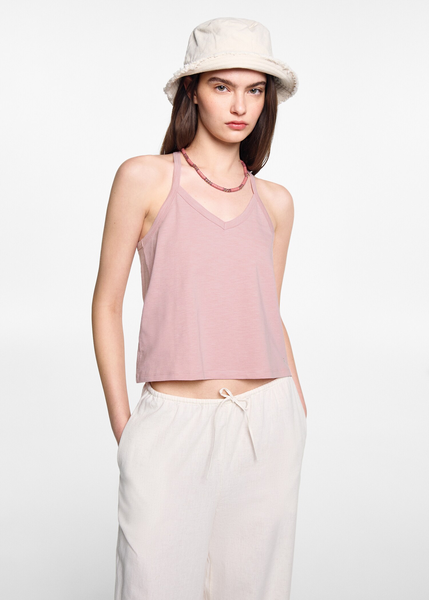 Strap cotton T-shirt - Medium plane