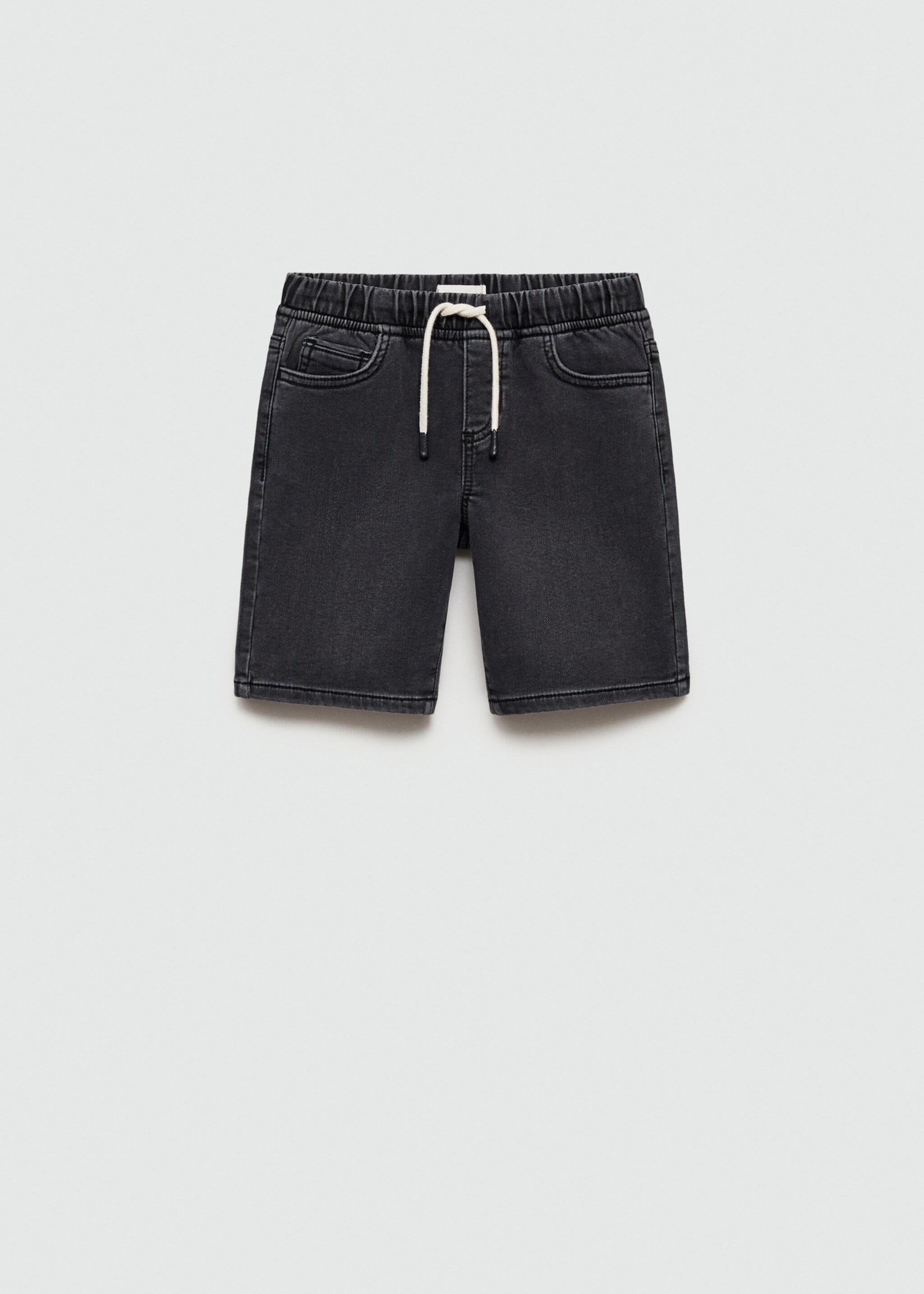 Elastic waist denim Bermuda shorts - Article without model