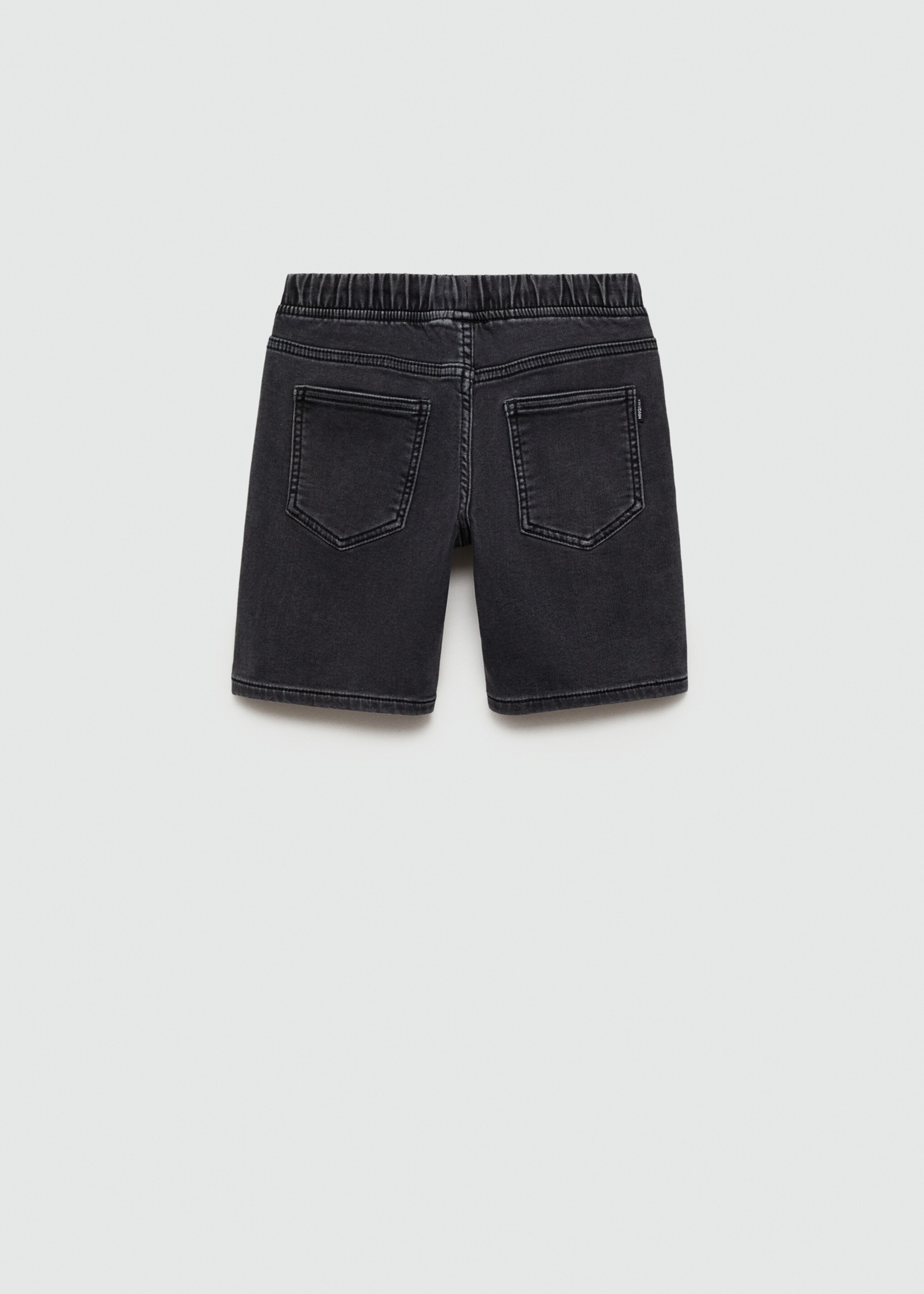 Elastic waist denim Bermuda shorts - Reverse of the article