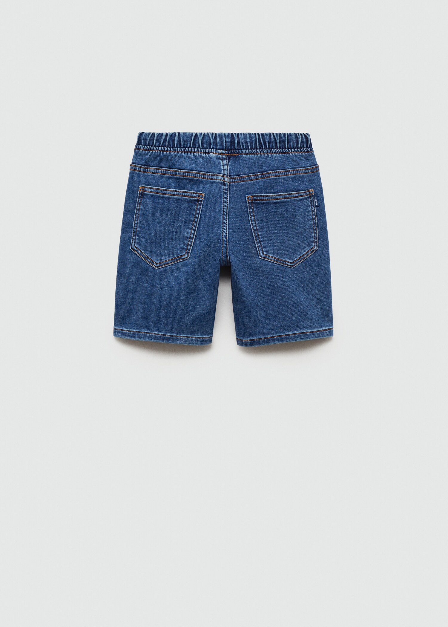 Elastic waist denim Bermuda shorts - Reverse of the article