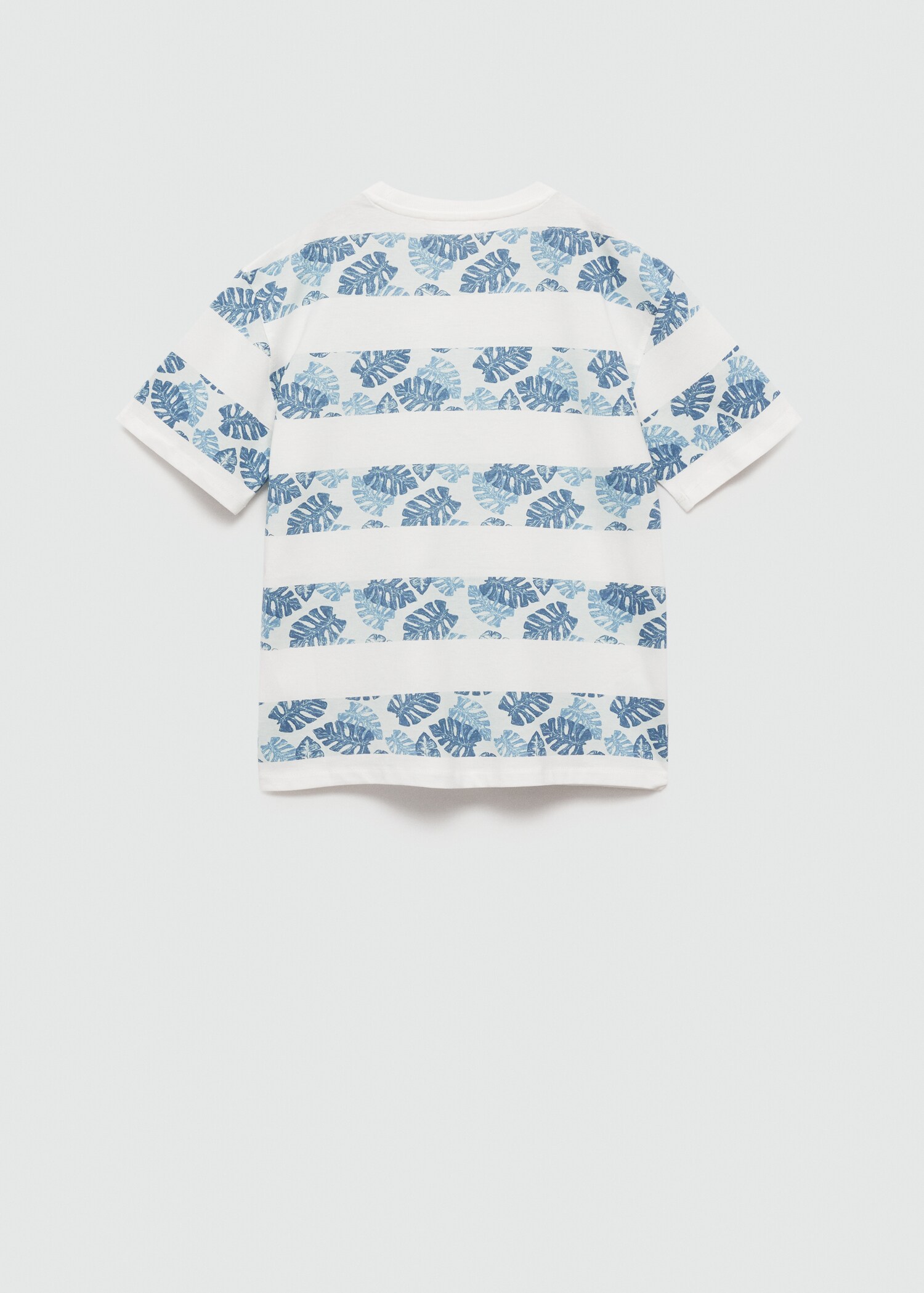 T-Shirt mit Blattaufdruck - Rückseite des Artikels