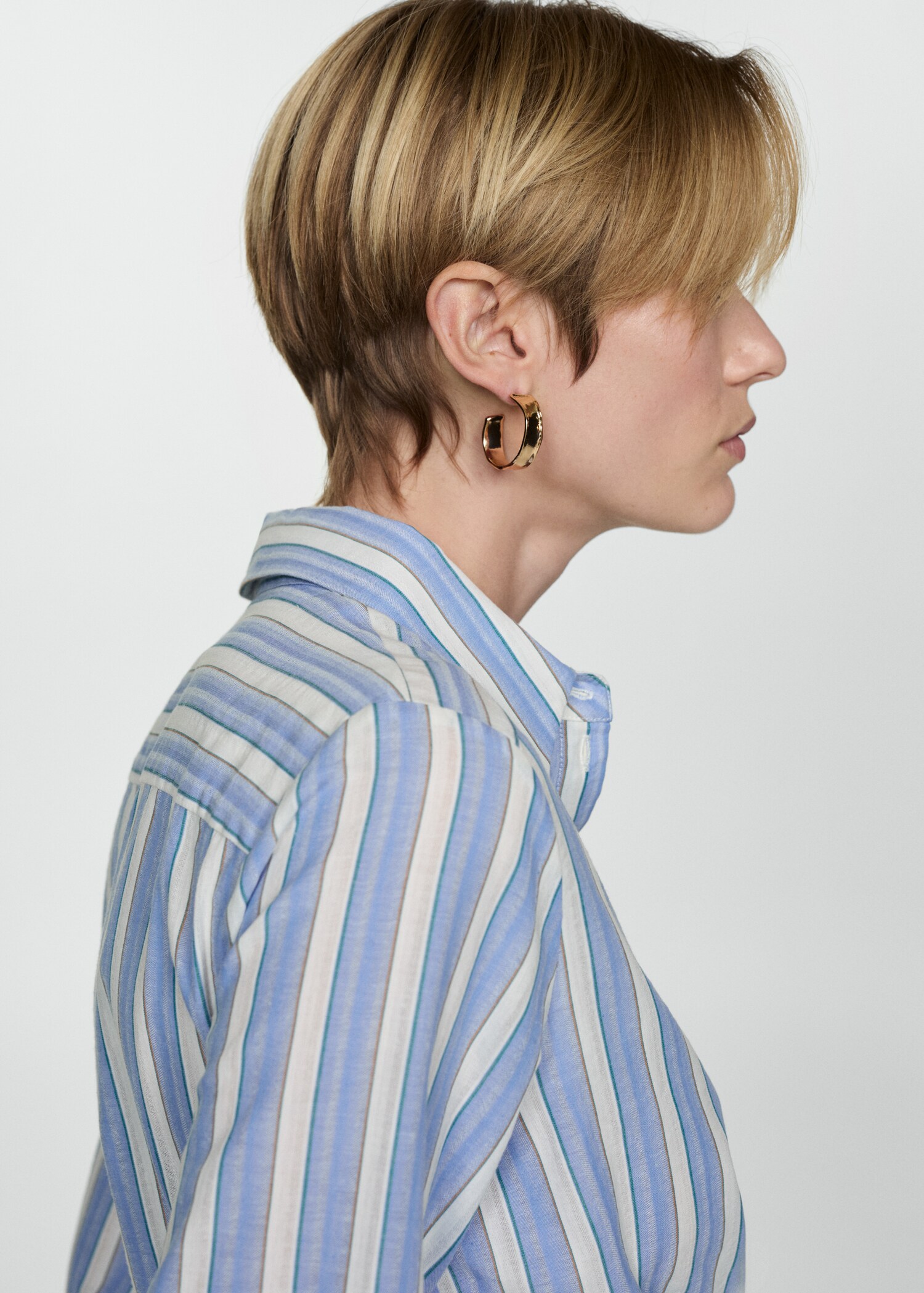 Randig jumpsuit skjortstil - Detaljer om artikeln 1