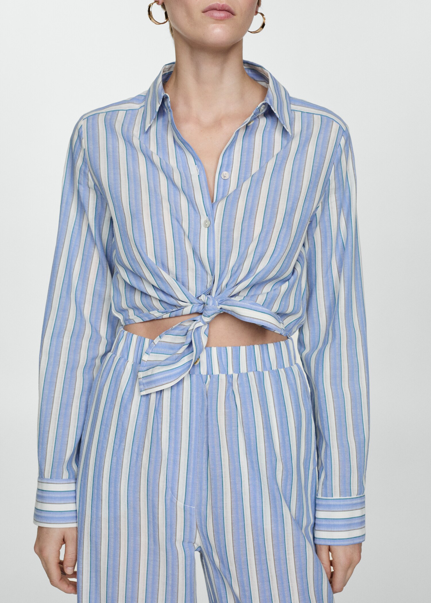 Randig jumpsuit skjortstil - Detaljer om artikeln 6