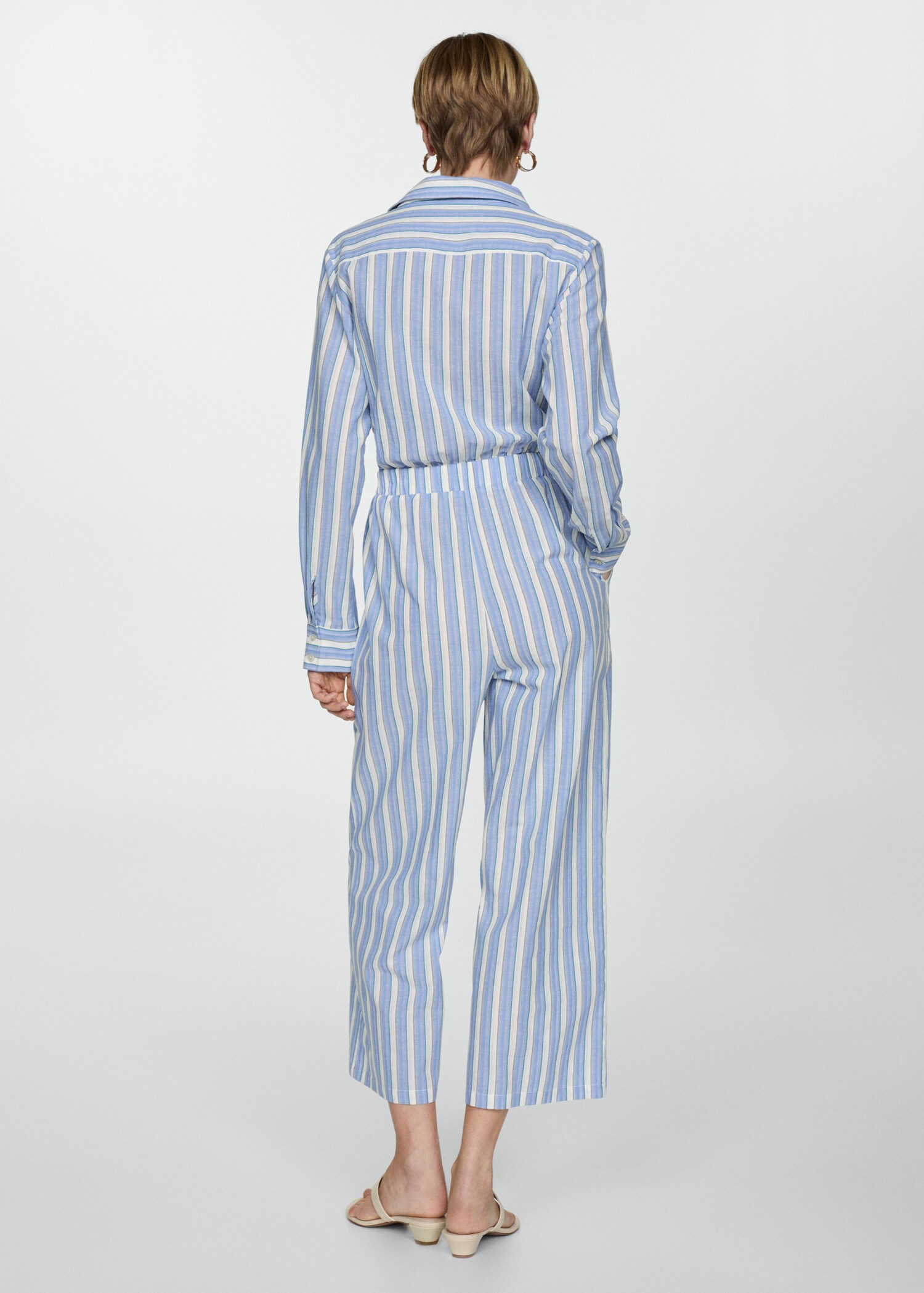Randig jumpsuit skjortstil - Artikelns baksida