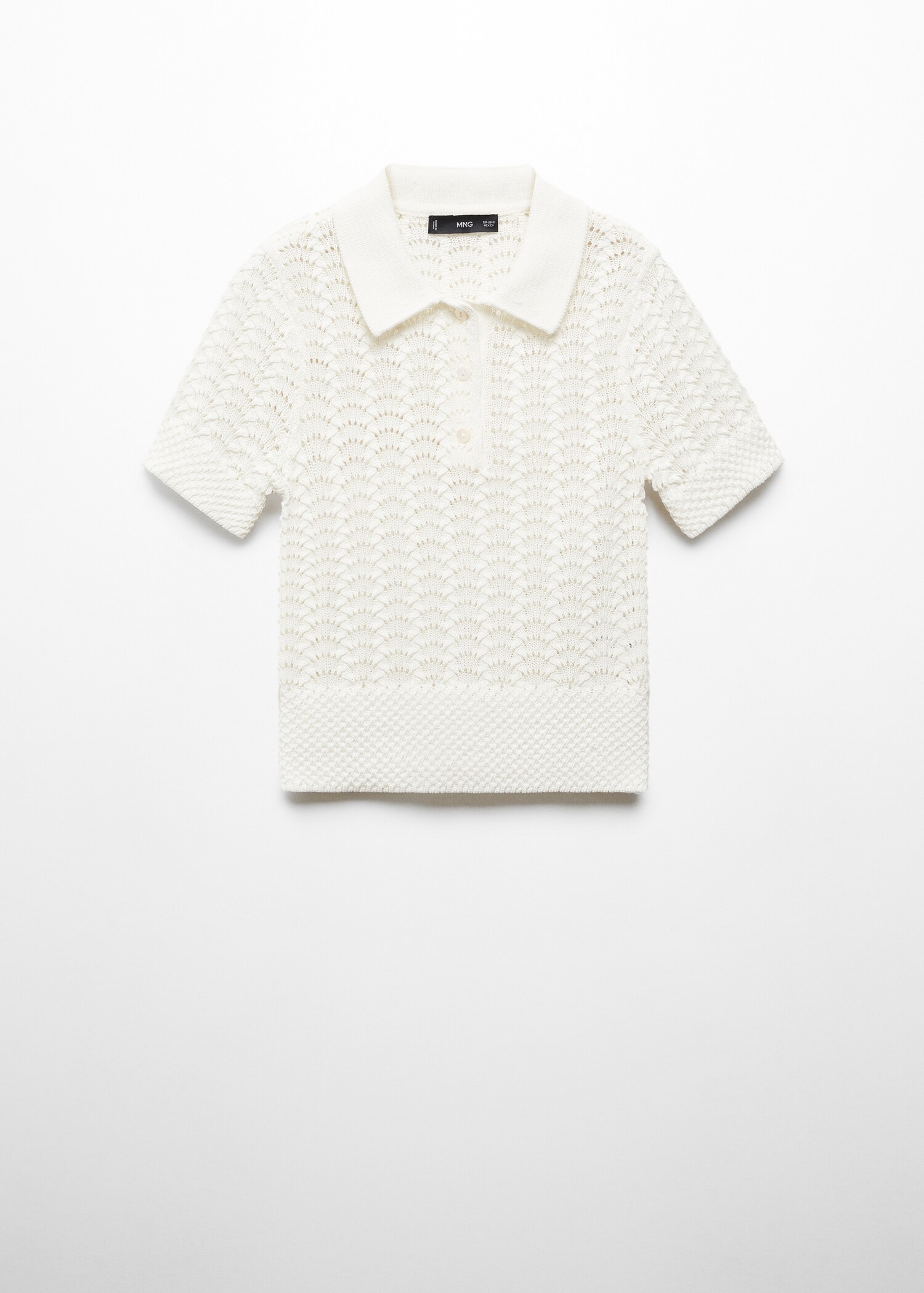 Polo-neck crochet sweater - Article without model