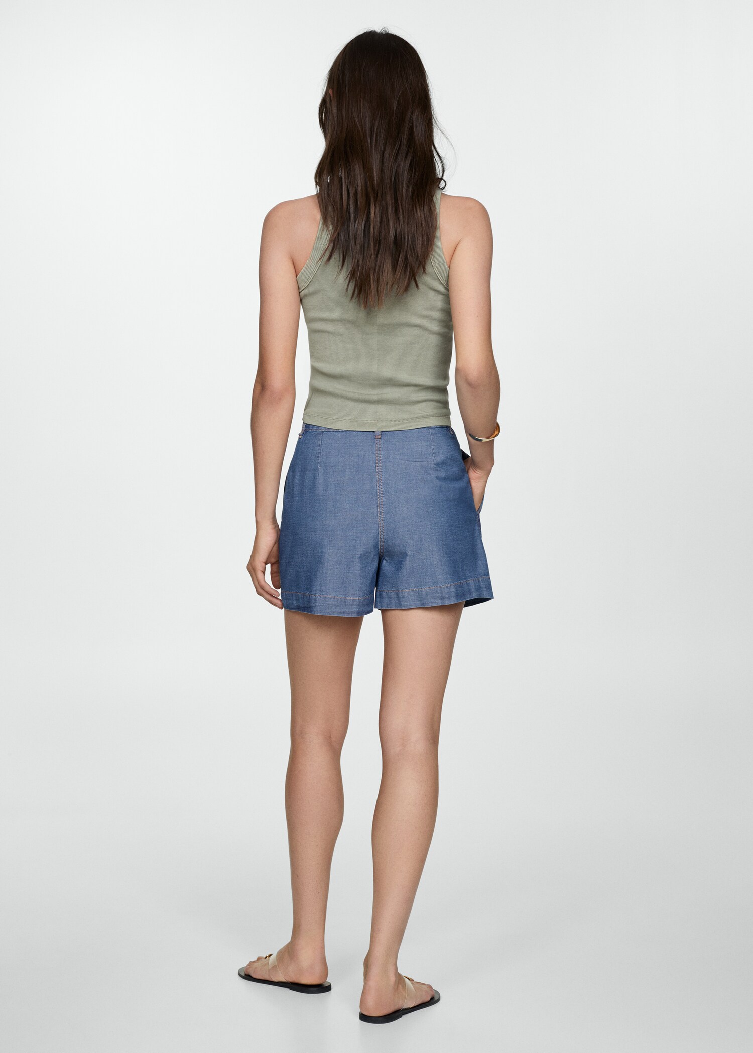 Short en jean pinces - Verso de l’article
