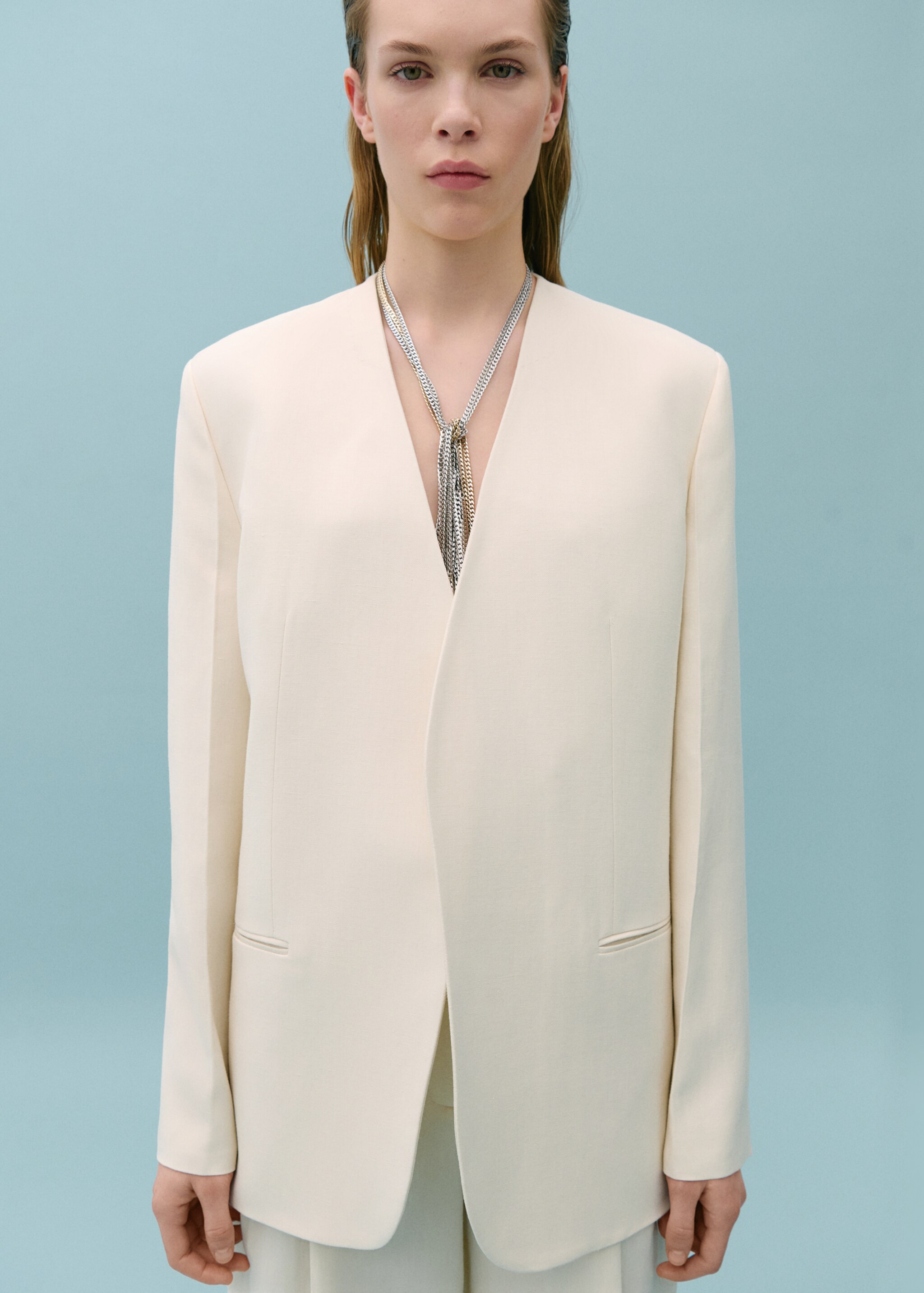 Suit jacket without lapels - Medium plane