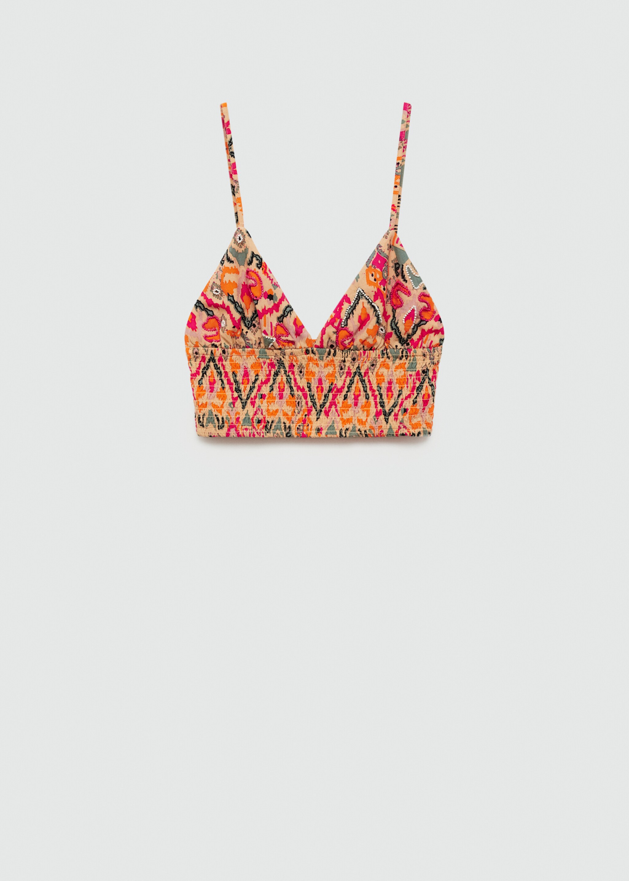 Bead printed top - Article without model, Pastel Orange. Ref: 67059230-00.