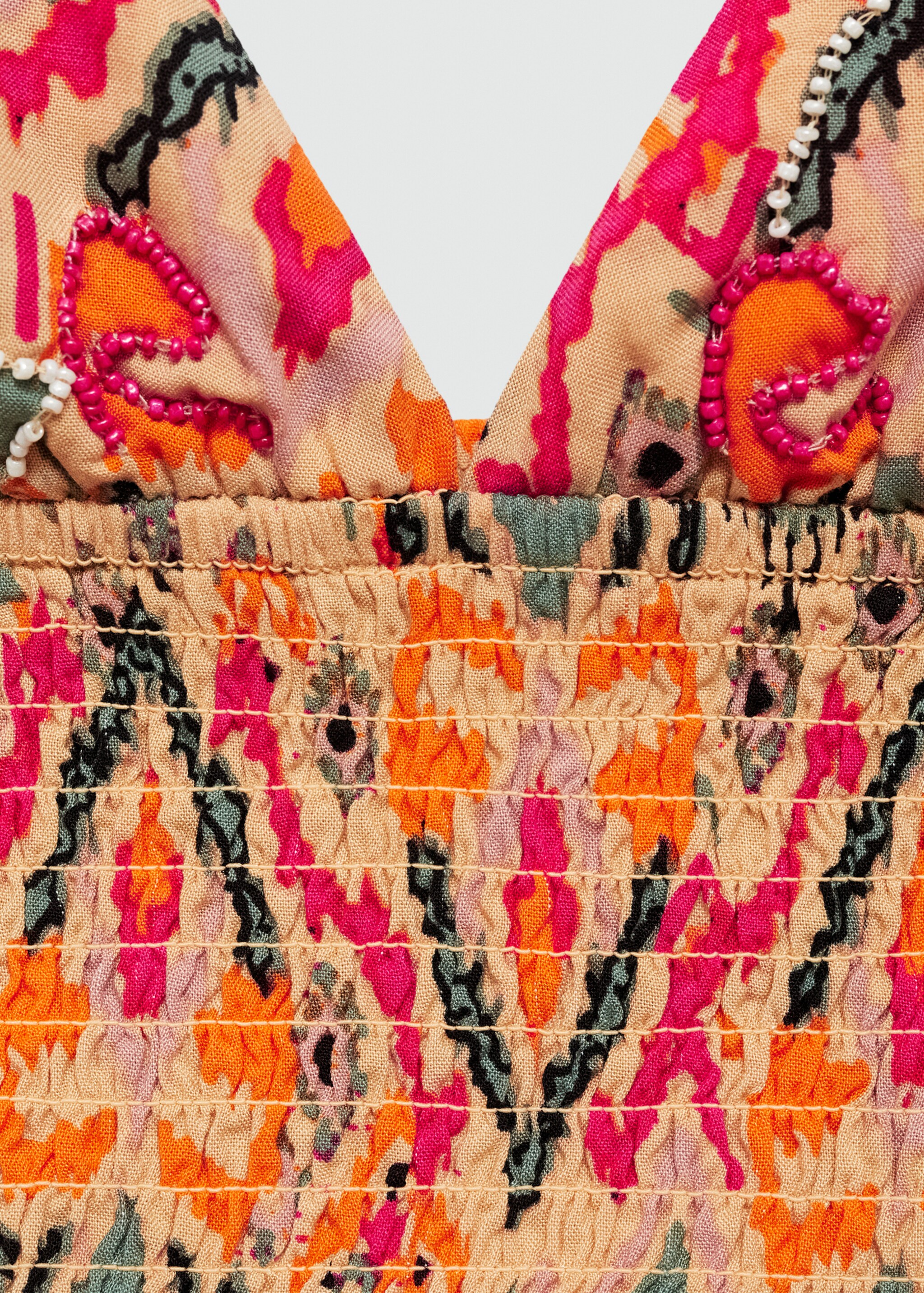 Bead printed top - Details of the article 0, Pastel Orange. Ref: 67059230-00.