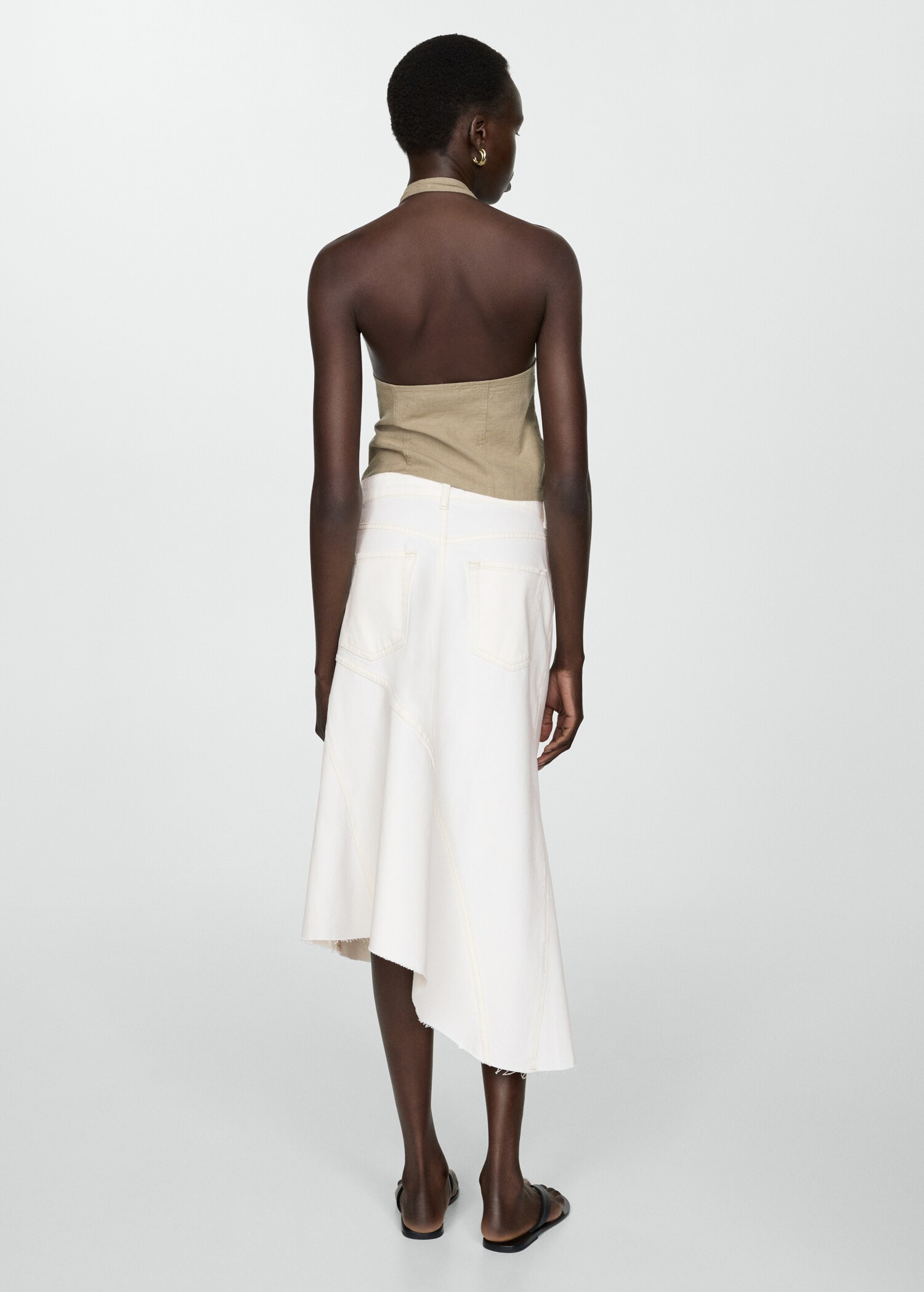 Asymmetrical denim skirt - Reverse of the article