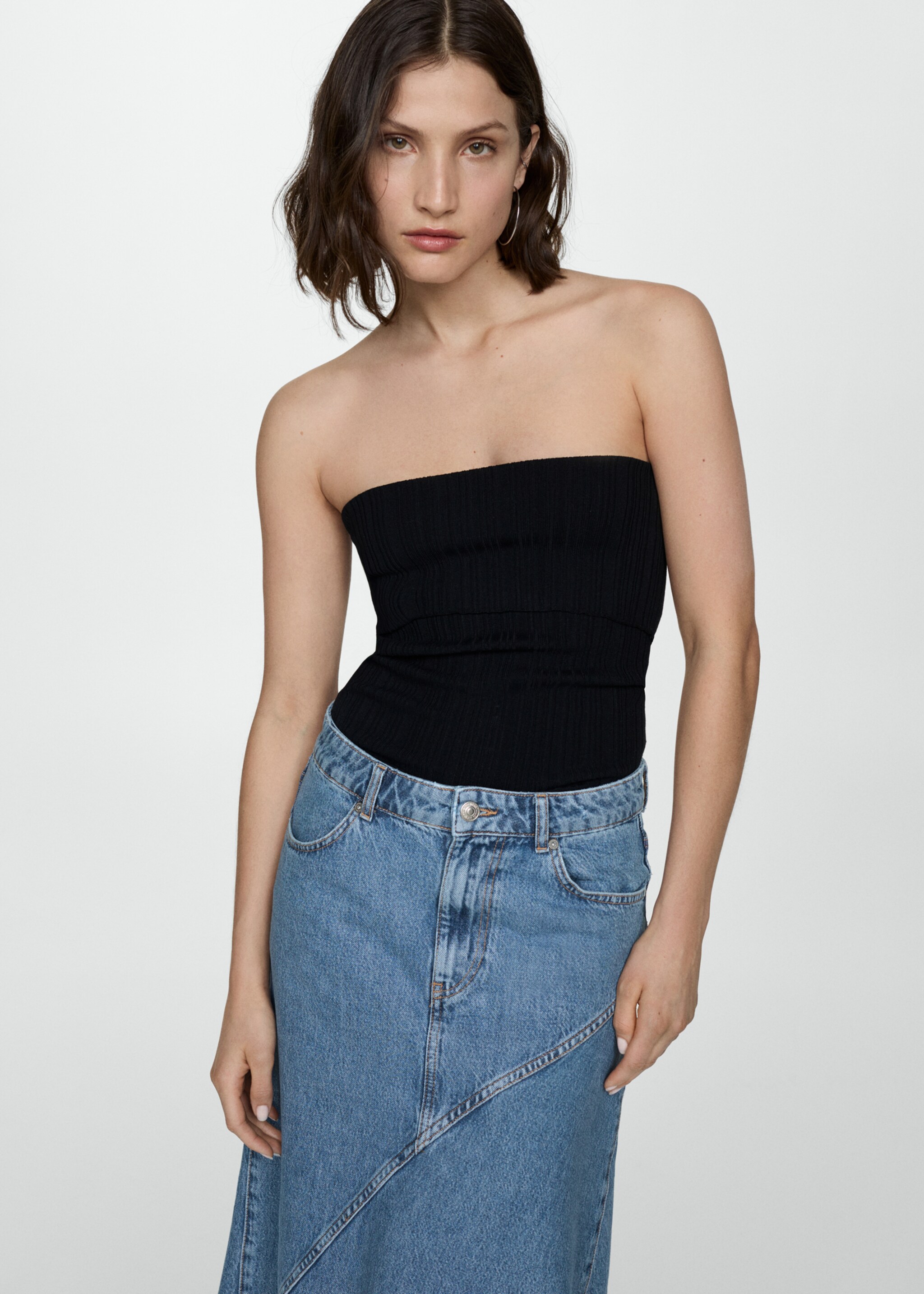 Asymmetrical denim skirt - Details of the article 1