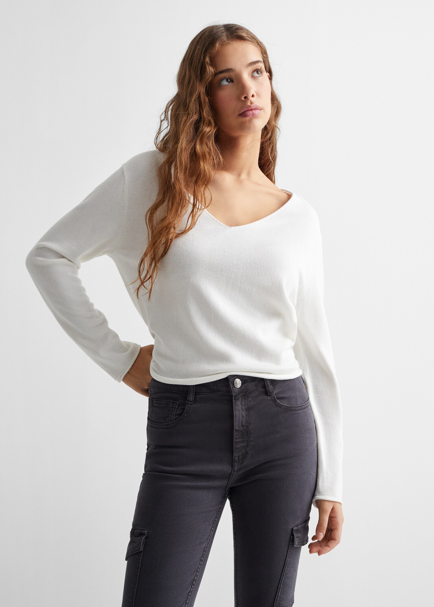 Flared cargo trousers - Medium plane