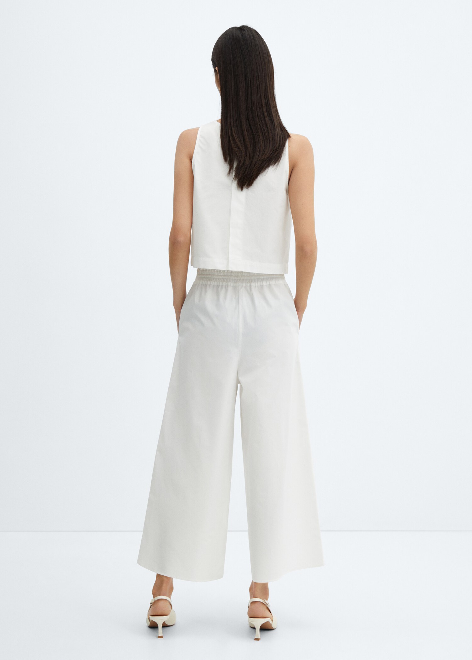 100% cotton culotte trousers - Reverse of the article