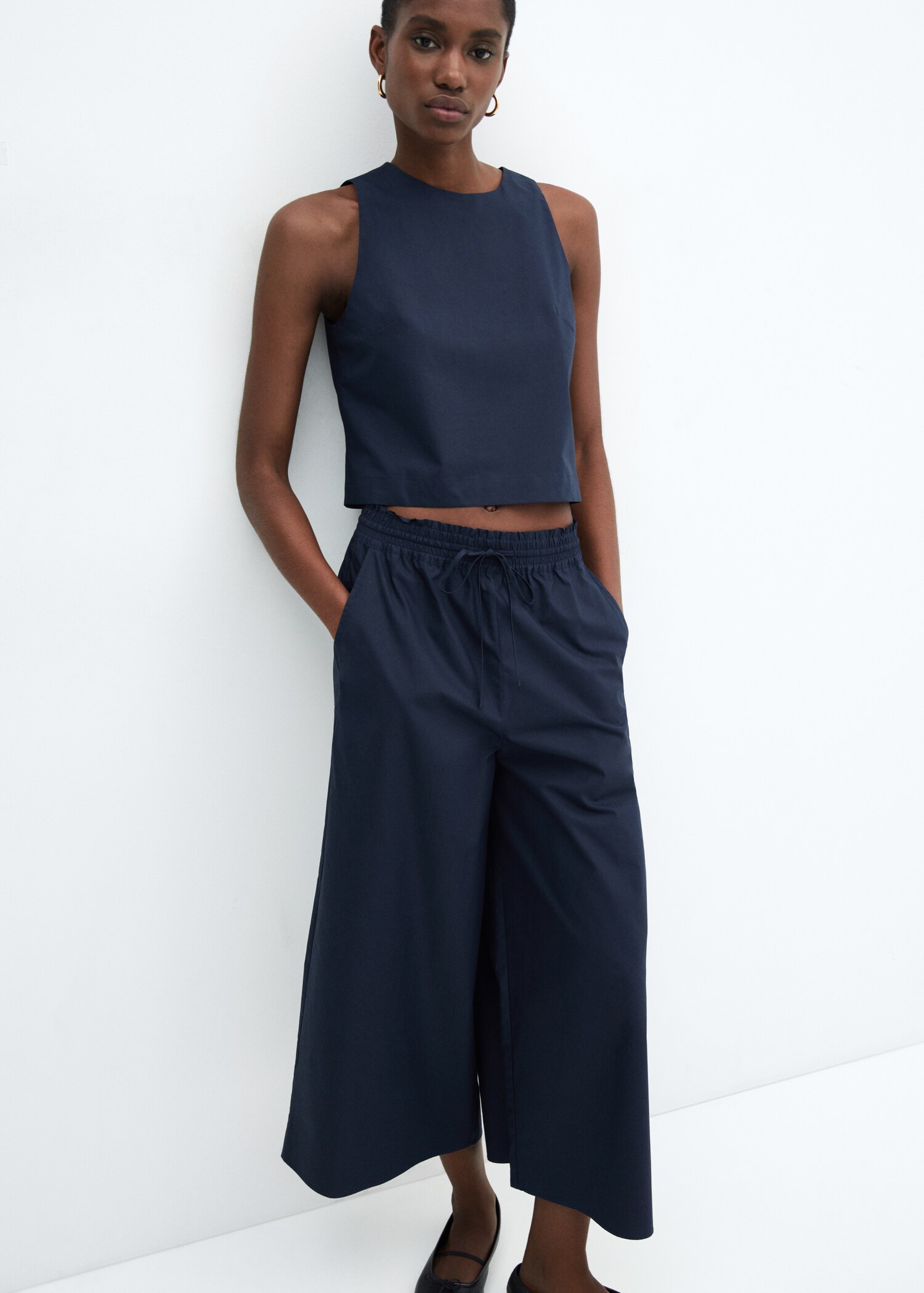 100% cotton culotte trousers - Details of the article 2