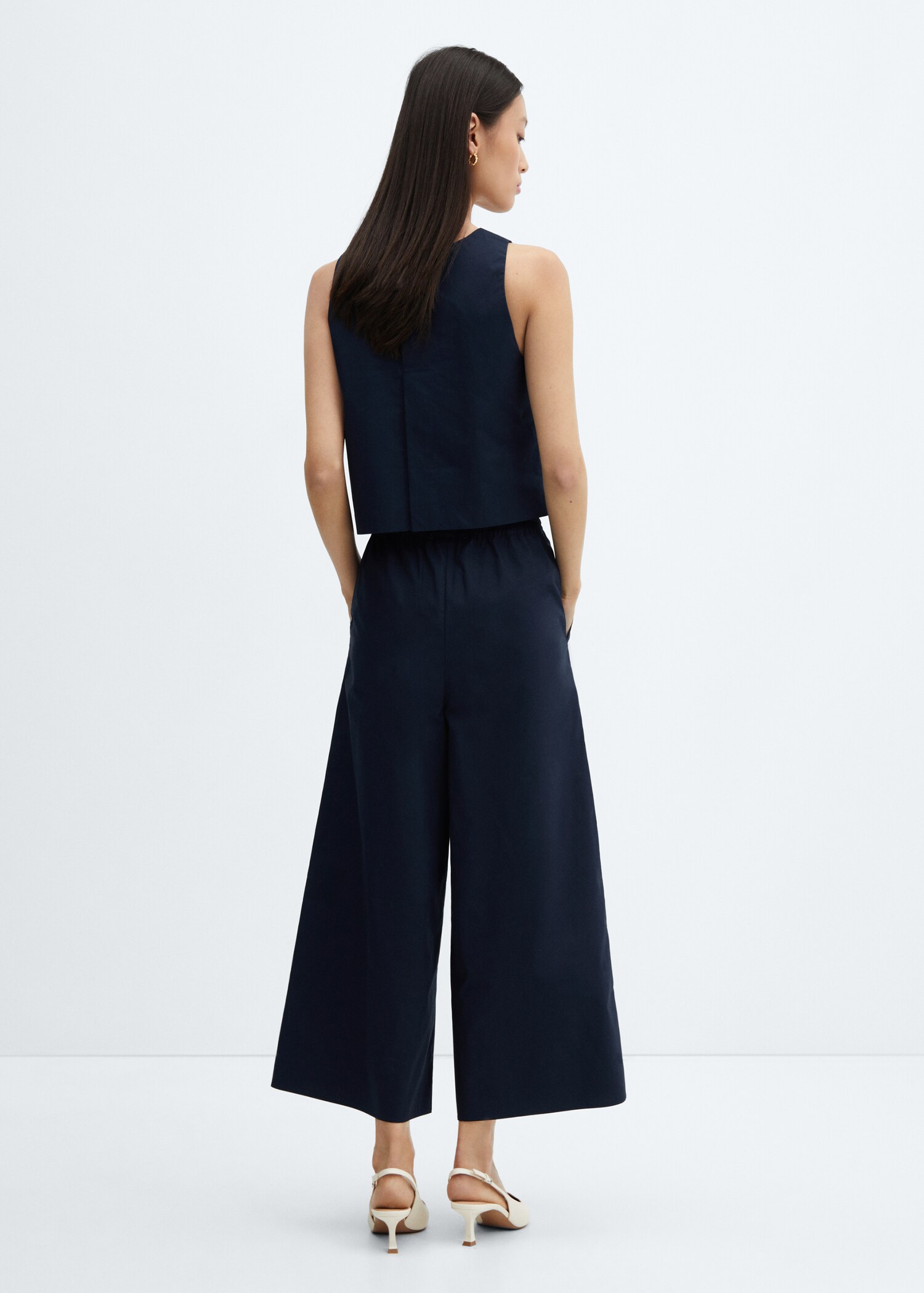 100% cotton culotte trousers - Reverse of the article