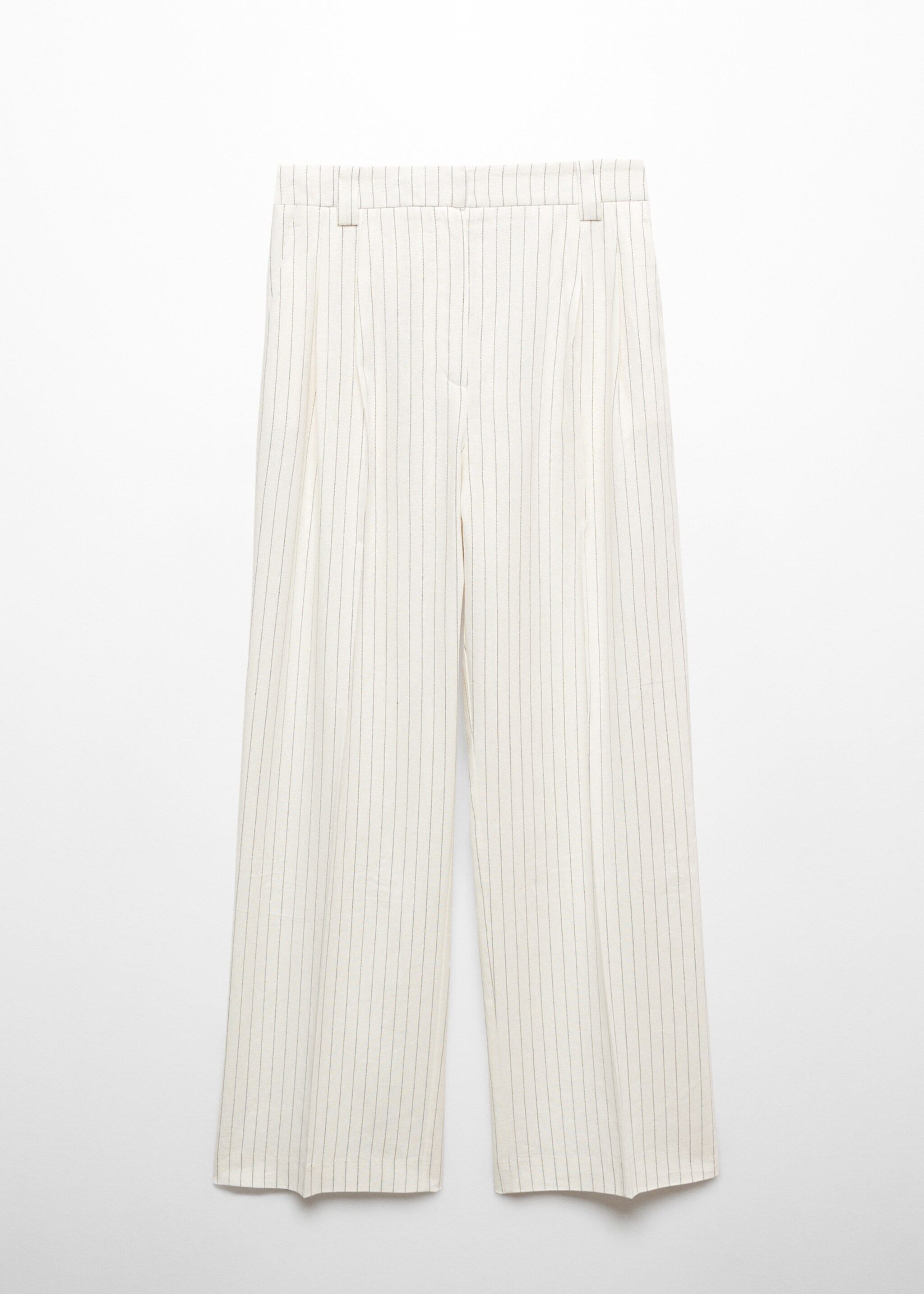 Pleated linen trousers - Article without model, White. Ref: 67060435-00.