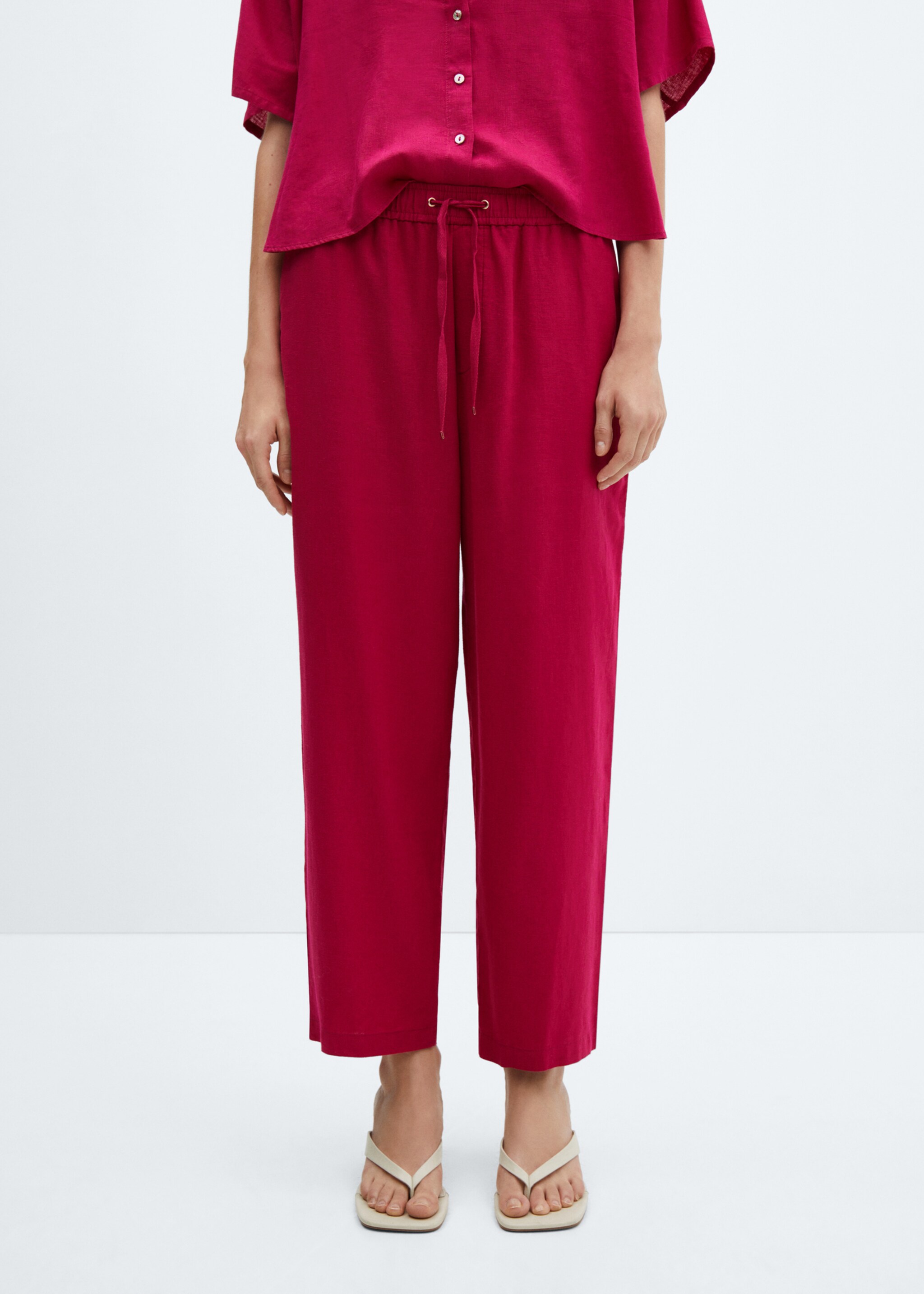 Pantalón recto lino - Plano medio