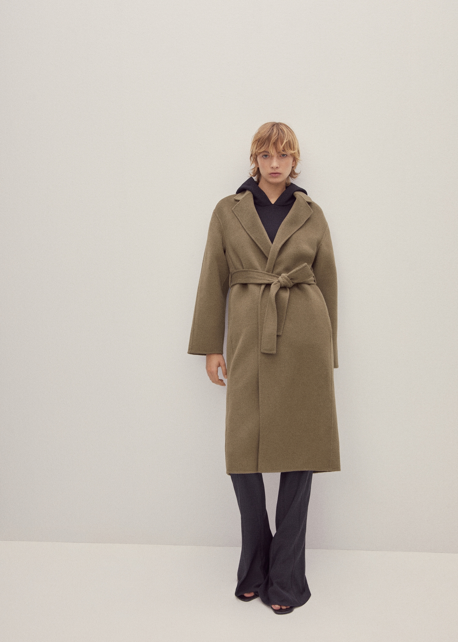 Gürtel Mango Grauer Wollmantel Mäntel Mango Mantel Oliv Handmade