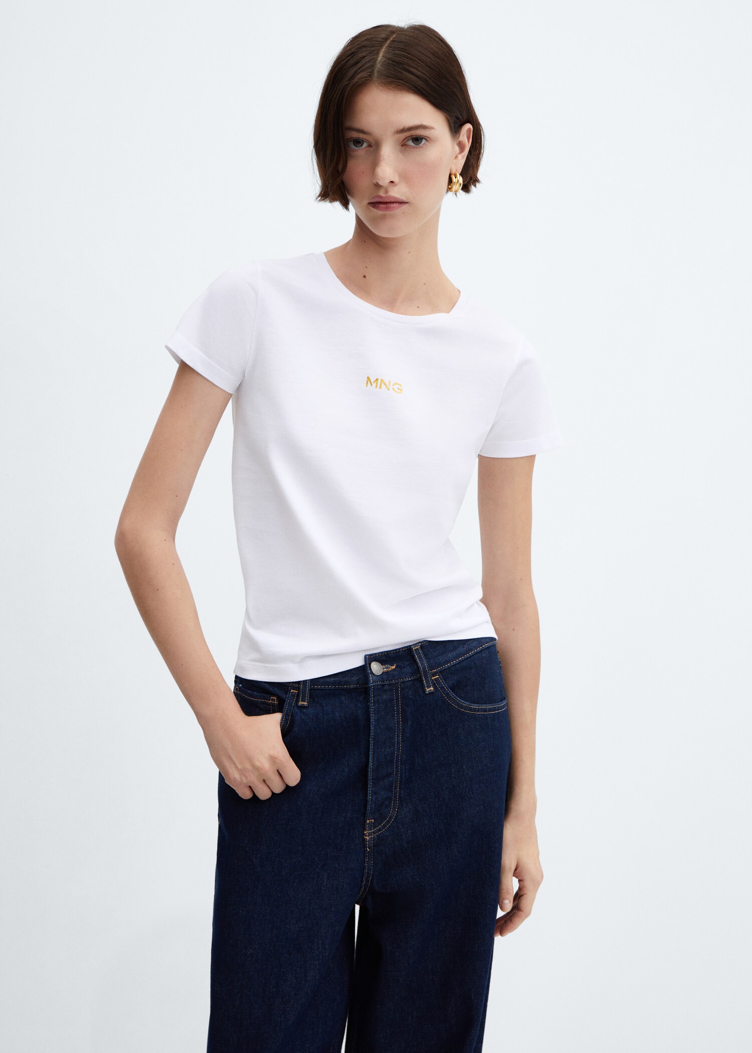 T-shirt logo métallisé - Plan moyen