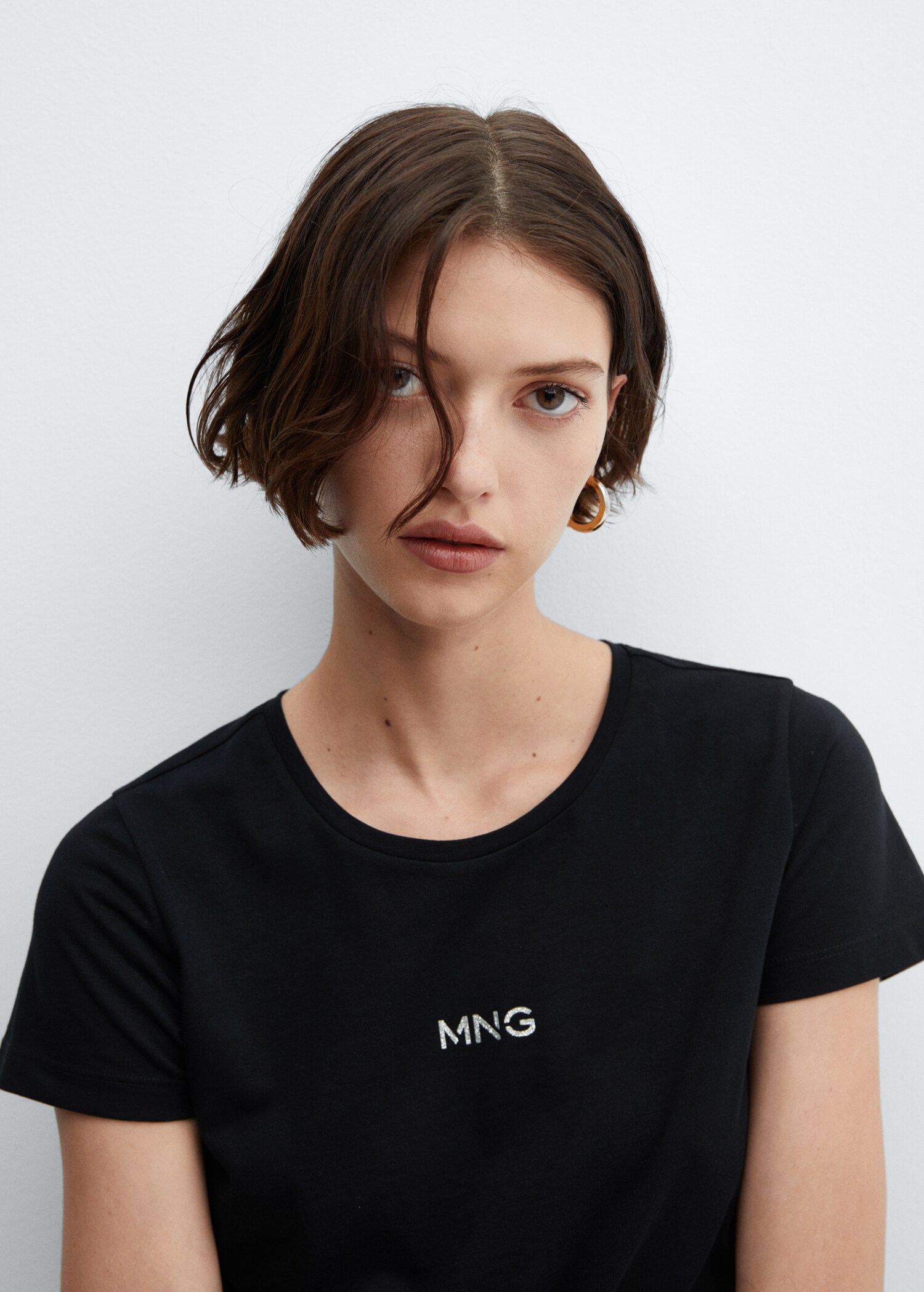 T-shirt met metallic logo - Detail van het artikel 1