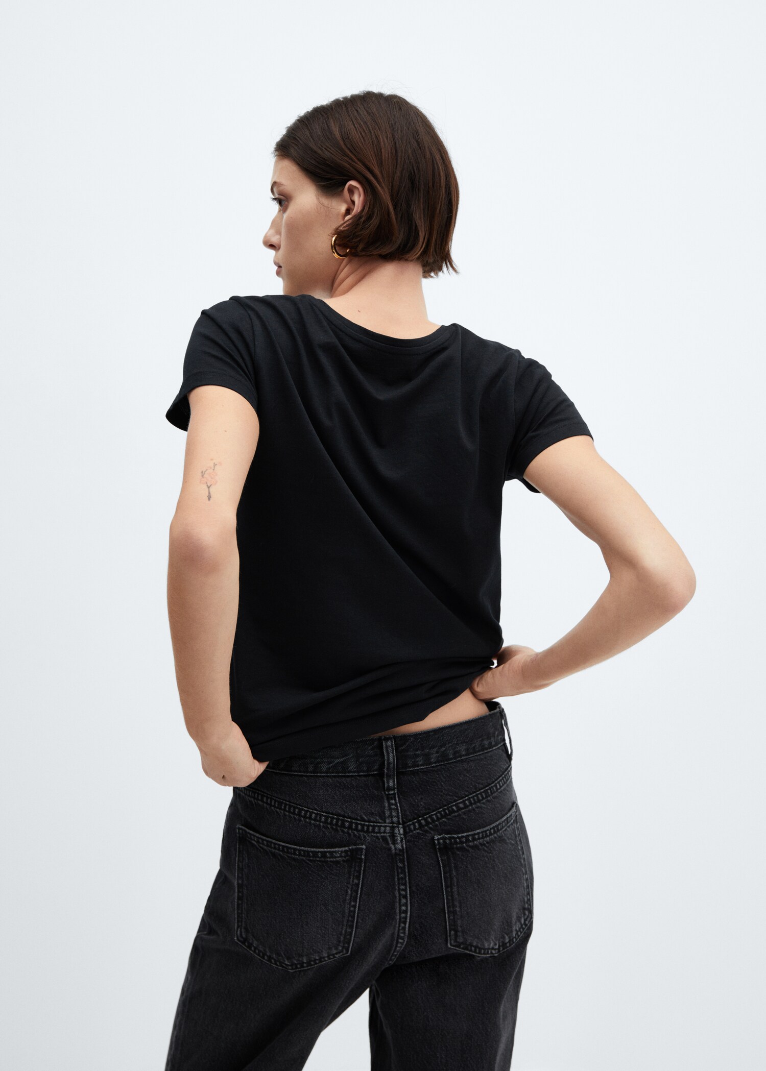 T-shirt met metallic logo - Achterkant van het artikel