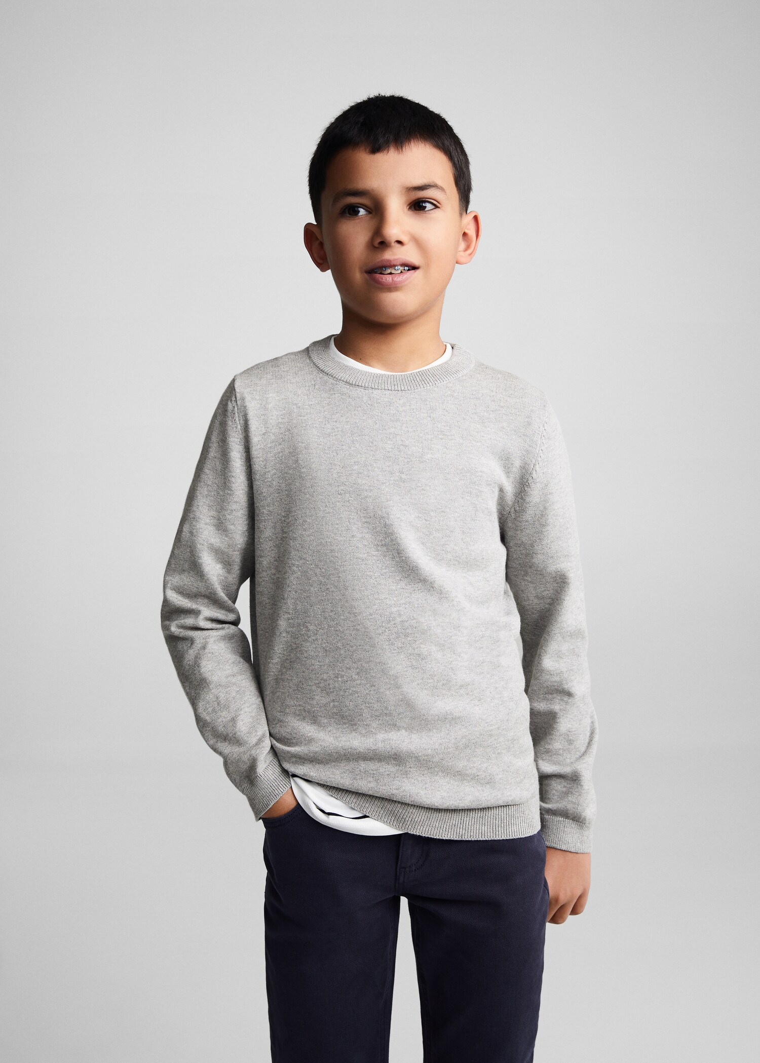 Knit cotton sweater - Medium plane