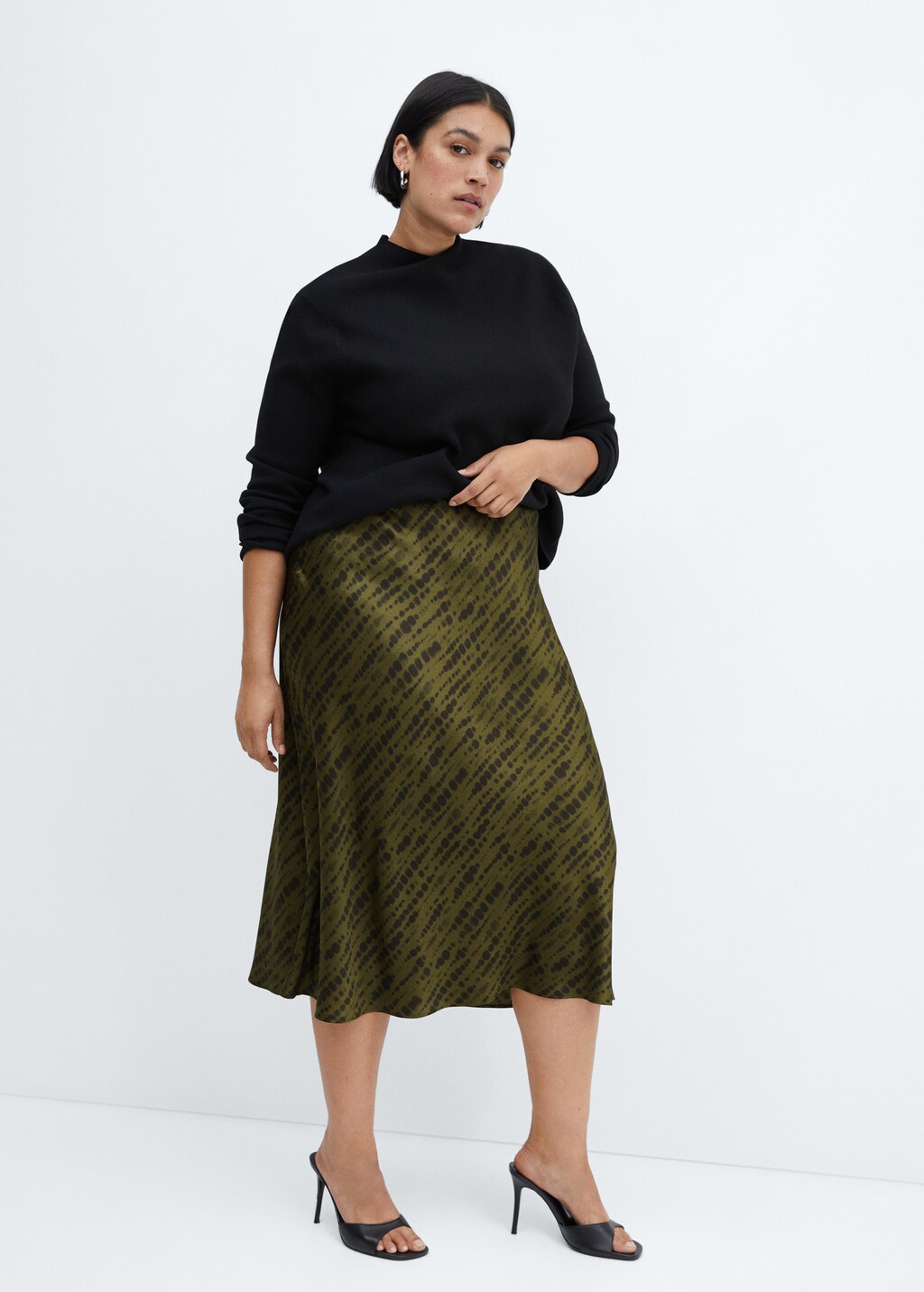 Printed satin skirt - Women | MANGO OUTLET USA