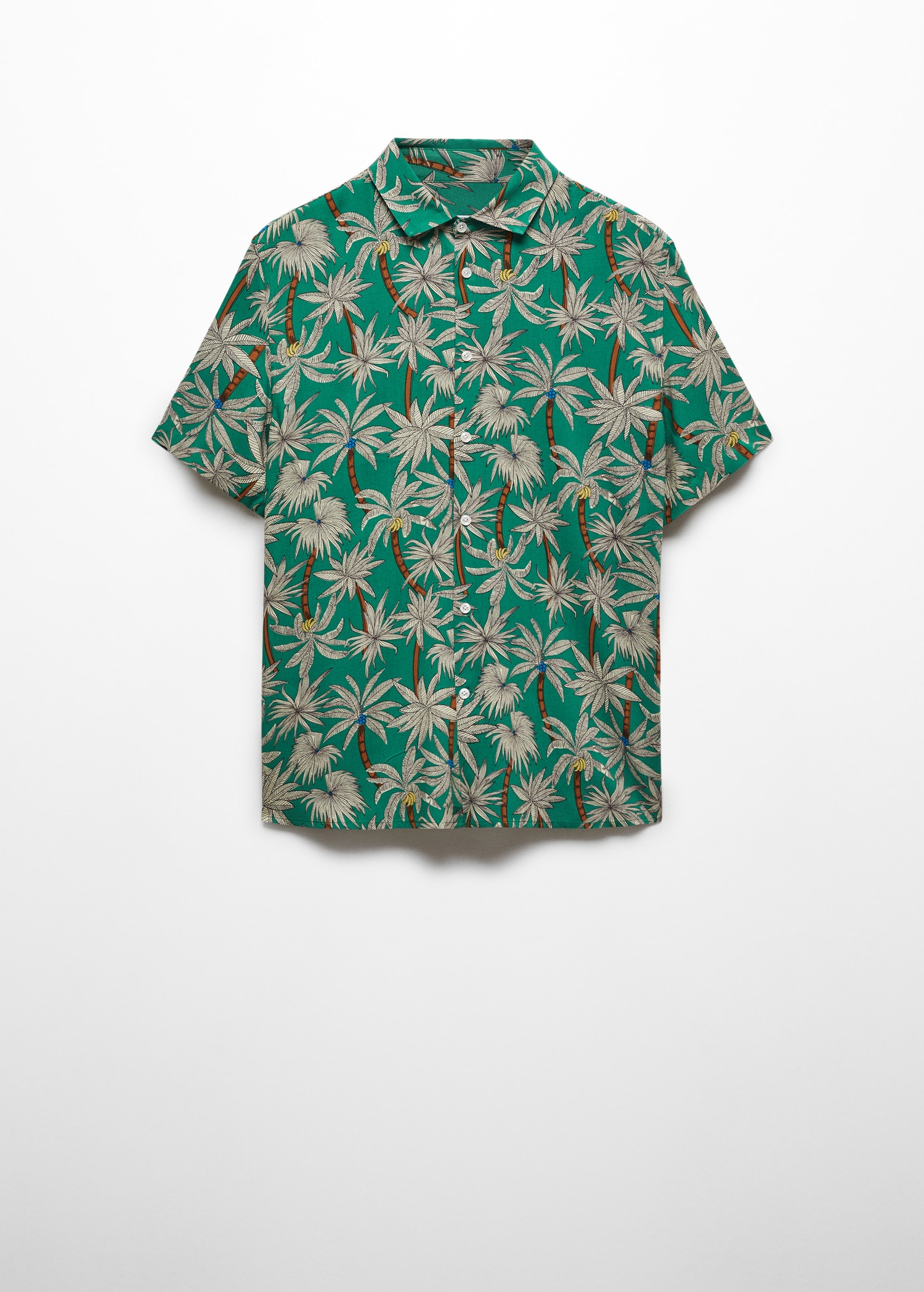 Camicia Uomo Camicia Hawaiana Verde Camicia Maniche Corte Stampa