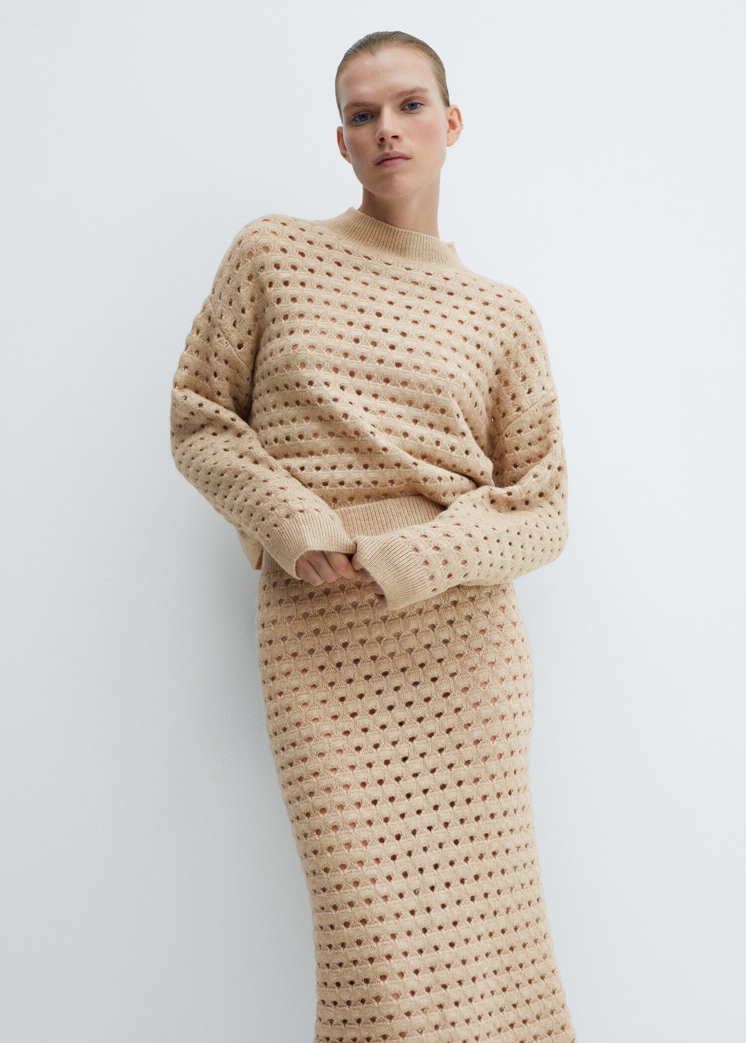 Knitted skirt with openwork details - Details of the article 1