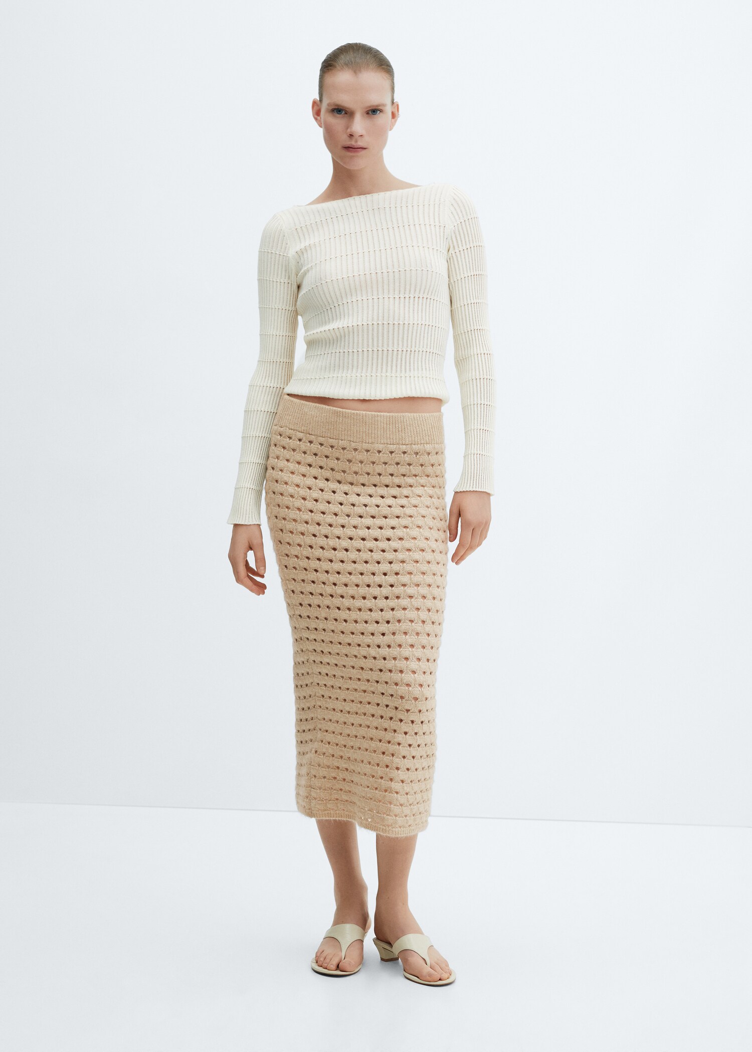 Knitted skirt with openwork details - Details of the article 6