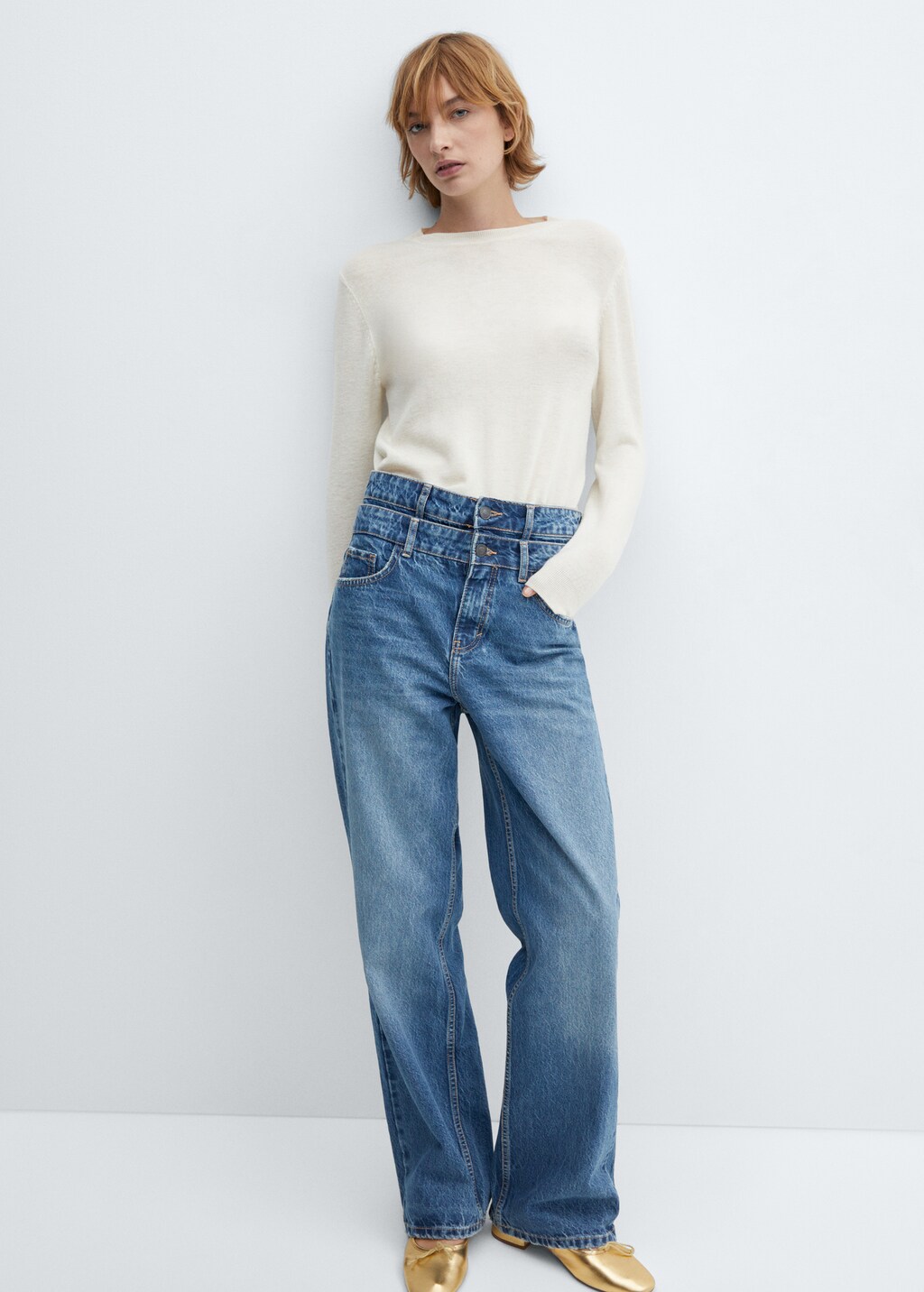 デニム・ジーパン 1 OFF FW21 DOUBLE WAISTED JEANS (121363_30A) Men's Regular Jeans | Dark Blue | Diesel 2023 D-Finitive
