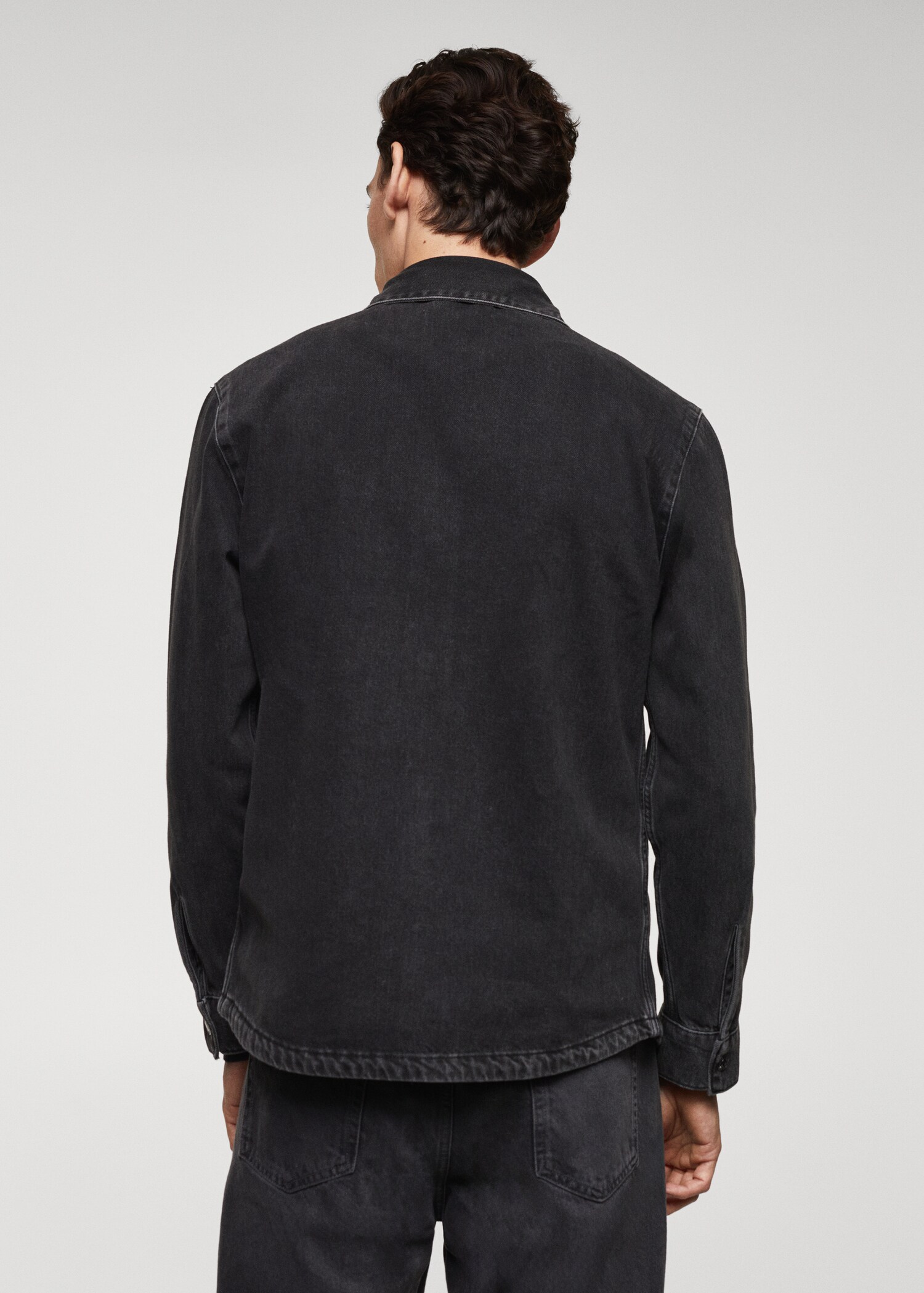 Pocket denim overshirt - Reverse of the article