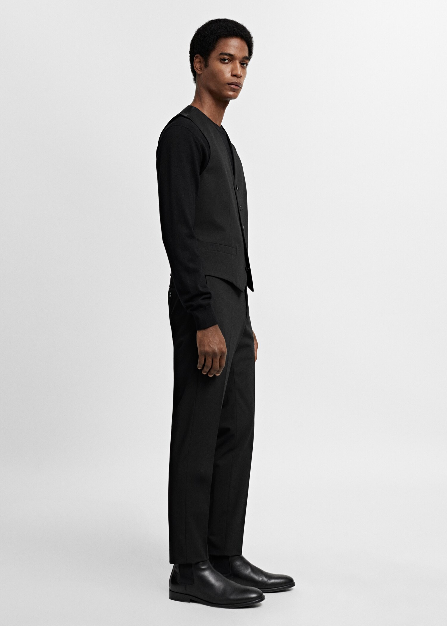 Super slim-fit stretch-fabric suit vest - Details of the article 2