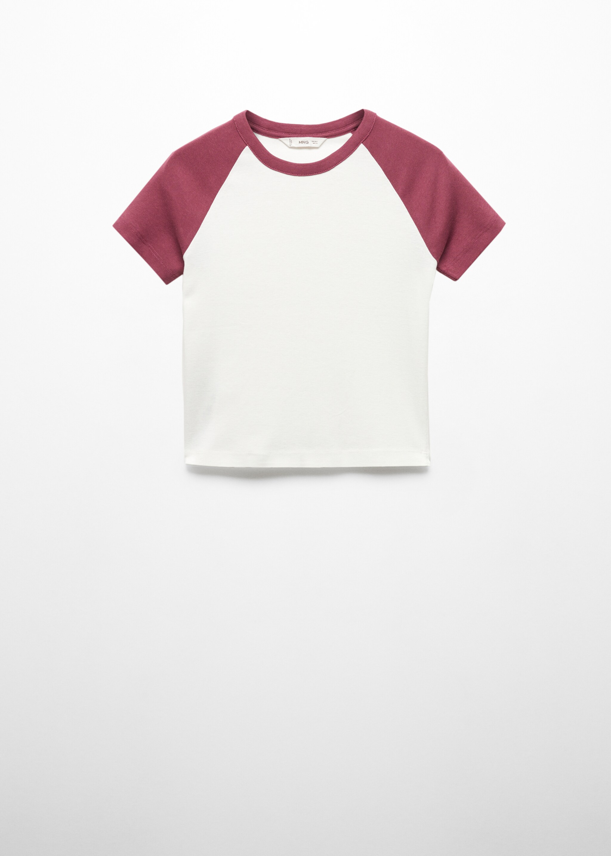 Crop T-shirt - Article without model, Maroon. Ref: 67060631-00.