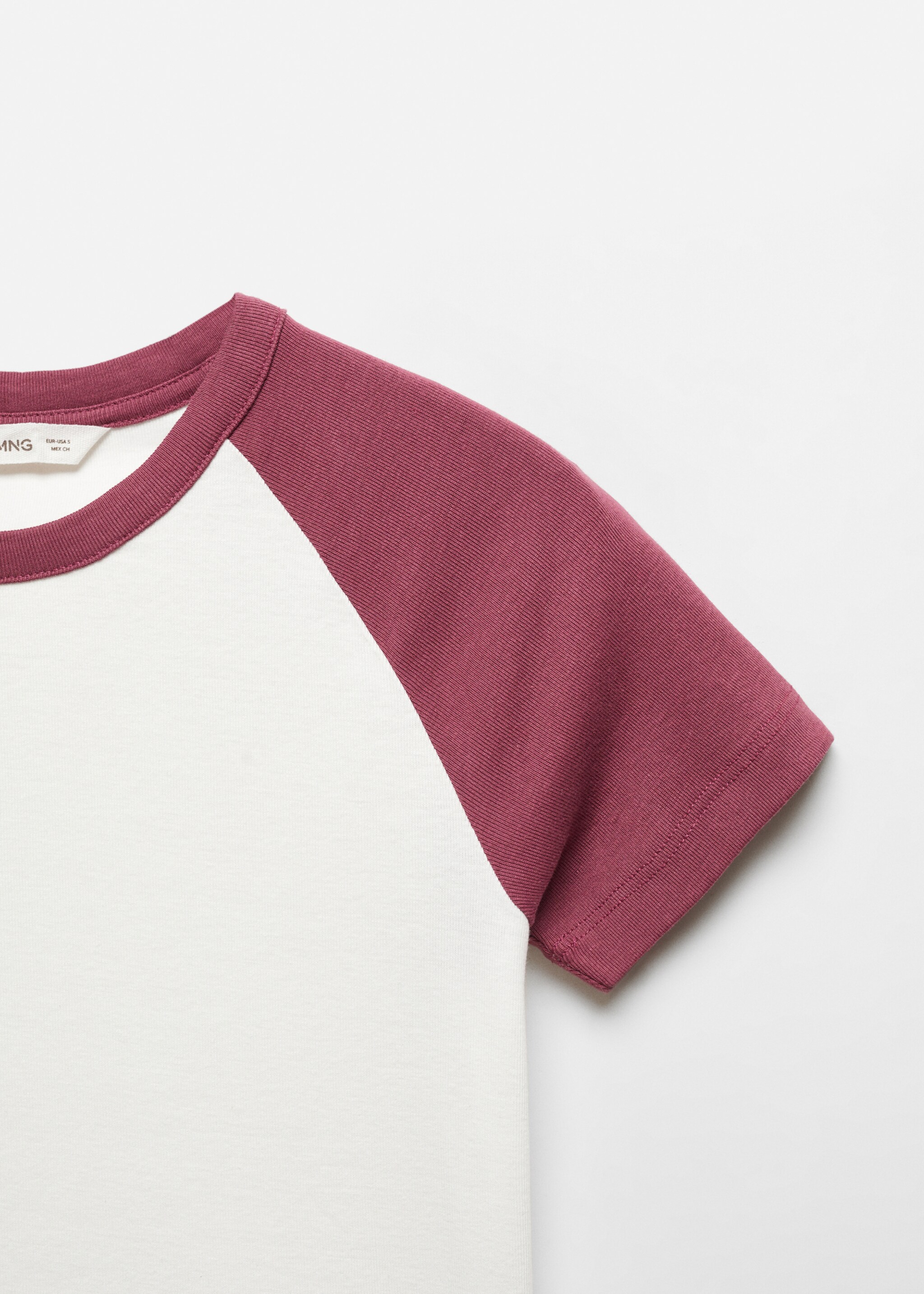 Crop T-shirt - Details of the article 8, Maroon. Ref: 67060631-00.